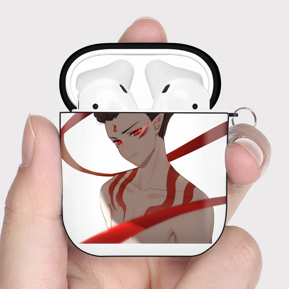（画像用） Ne Zha 2 ナタ 魔童の大暴れ AirPods 第2世代保護ケース ハードシェル ブラック 耐衝撃・防指紋・カラビナ付き