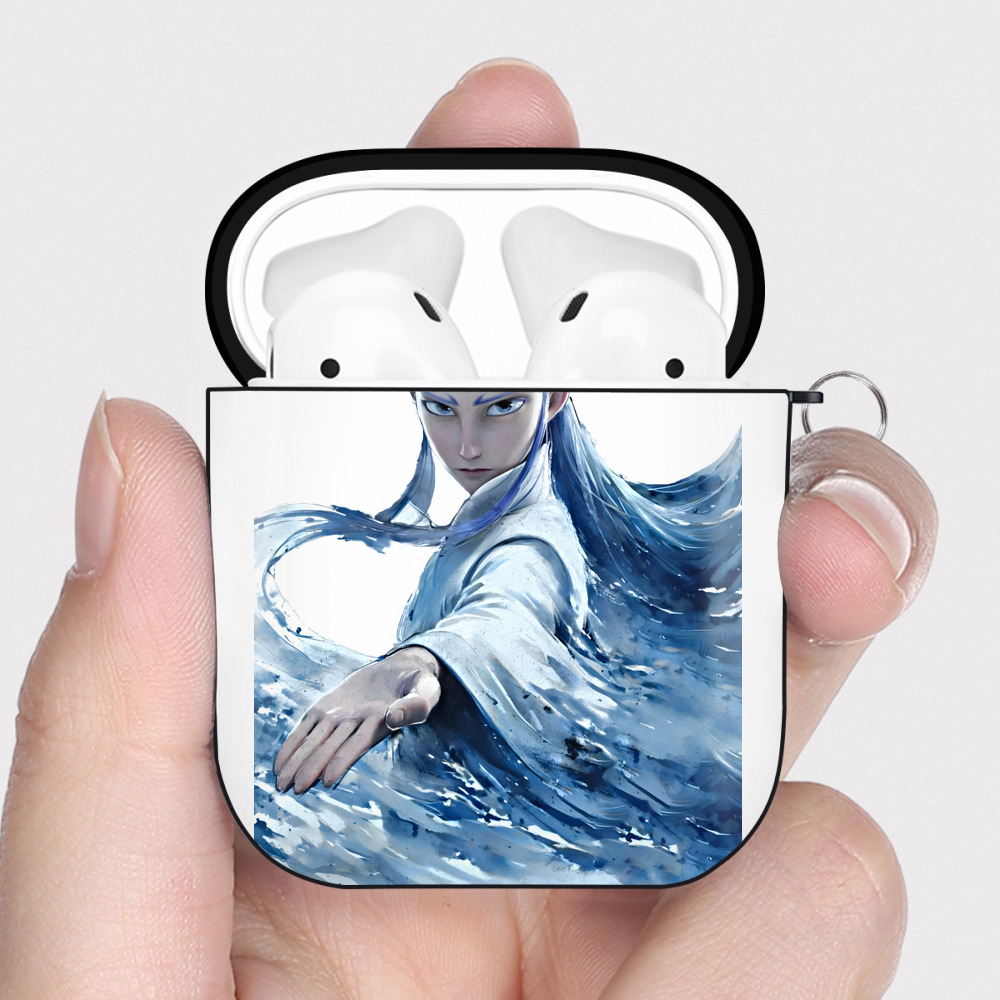 （画像用） Ne Zha 2 ナタ 魔童の大暴れ AirPods 第2世代保護ケース ハードシェル ブラック 耐衝撃・防指紋・カラビナ付き