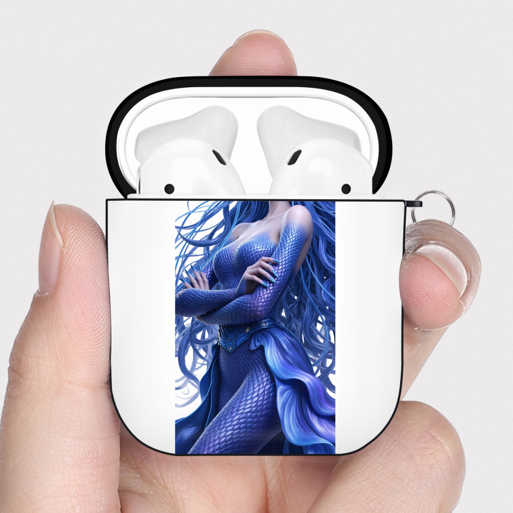 （画像用） Ne Zha 2 ナタ 魔童の大暴れ AirPods 第2世代保護ケース ハードシェル ブラック 耐衝撃・防指紋・カラビナ付き