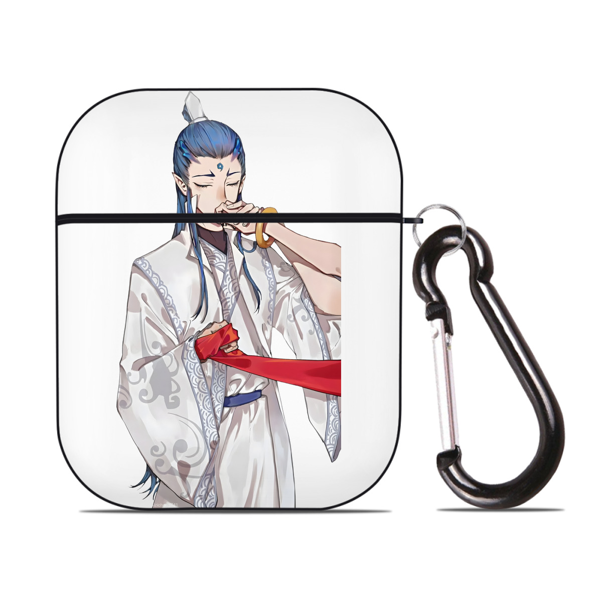 （画像用） Ne Zha 2 ナタ 魔童の大暴れ AirPods 第2世代保護ケース ハードシェル ブラック 耐衝撃・防指紋・カラビナ付き