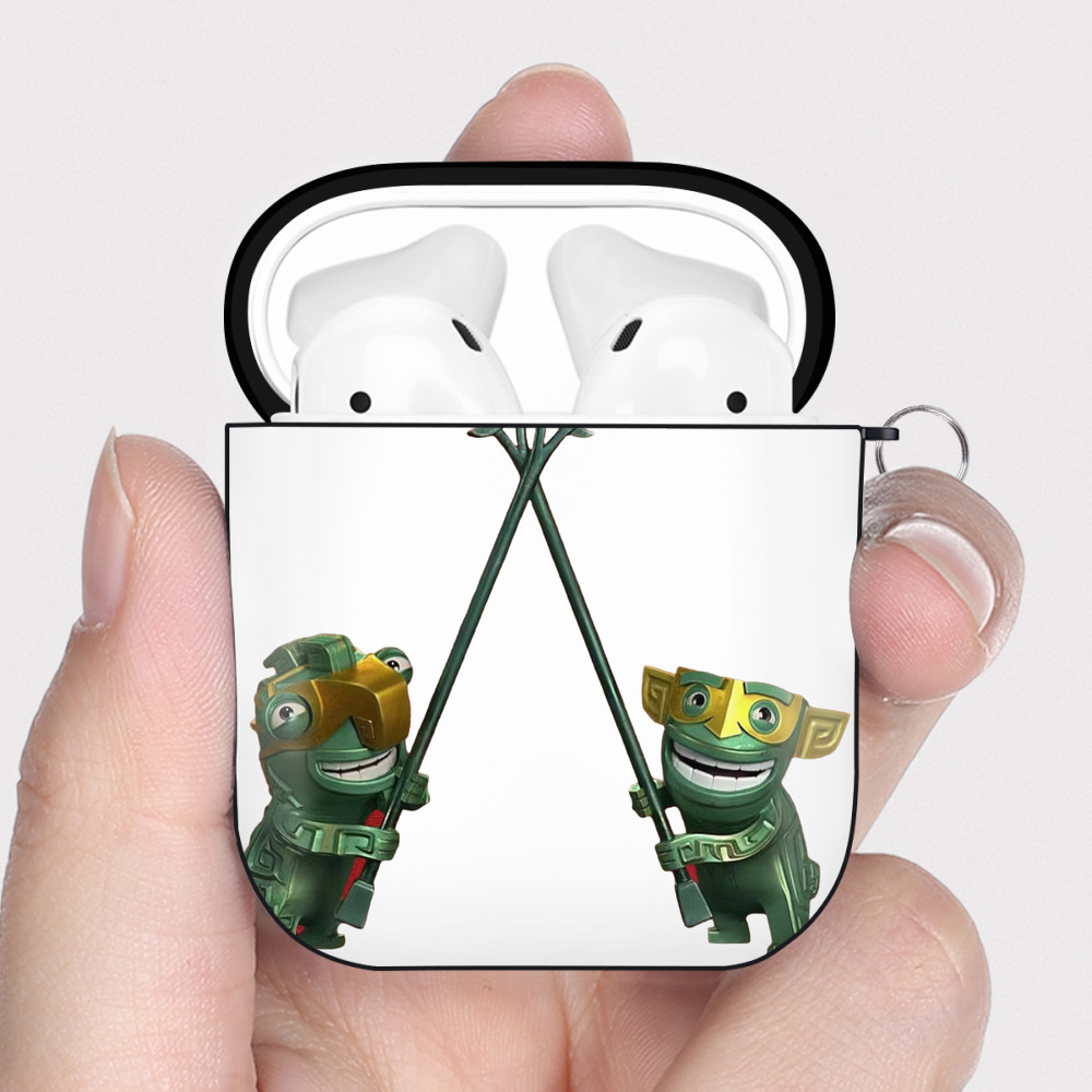 （画像用） Ne Zha 2 ナタ 魔童の大暴れ AirPods 第2世代保護ケース ハードシェル ブラック 耐衝撃・防指紋・カラビナ付き