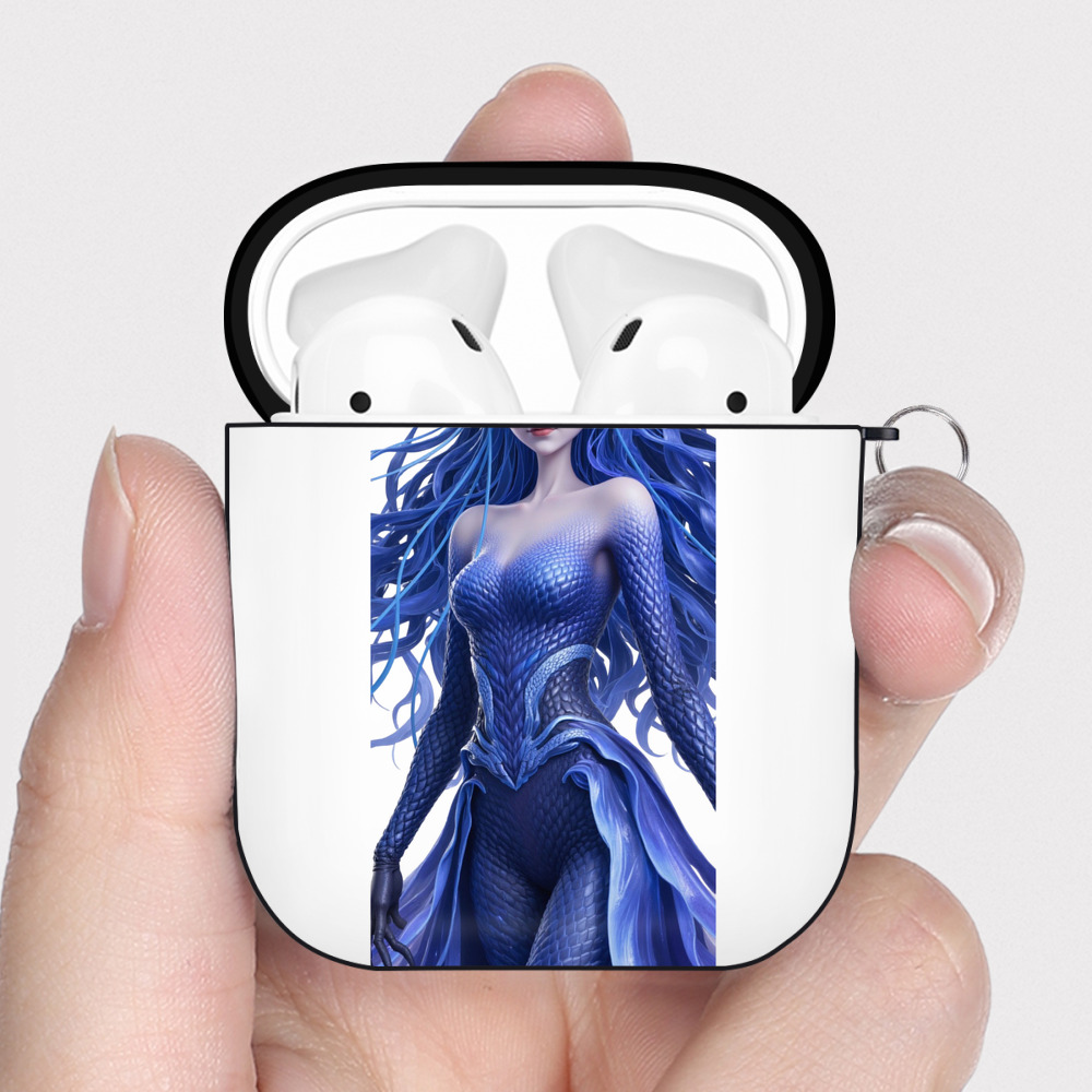 （画像用） Ne Zha 2 ナタ 魔童の大暴れ AirPods 第2世代保護ケース ハードシェル ブラック 耐衝撃・防指紋・カラビナ付き