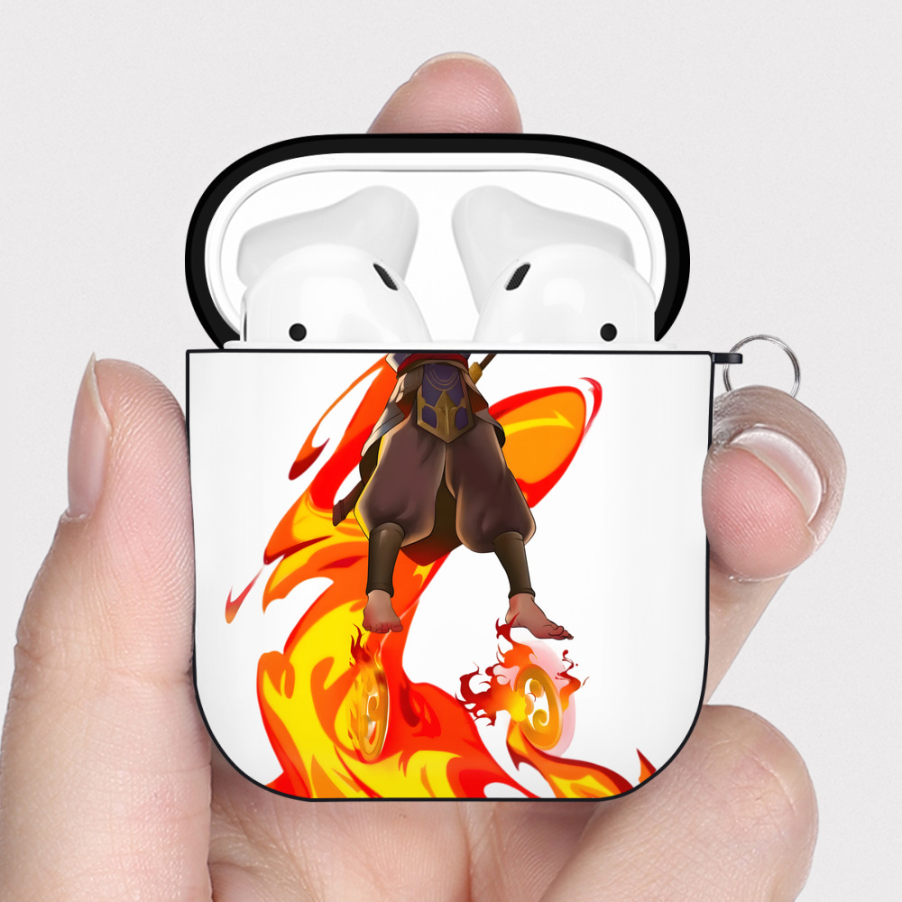 （画像用） Ne Zha 2 ナタ 魔童の大暴れ AirPods 第2世代保護ケース ハードシェル ブラック 耐衝撃・防指紋・カラビナ付き