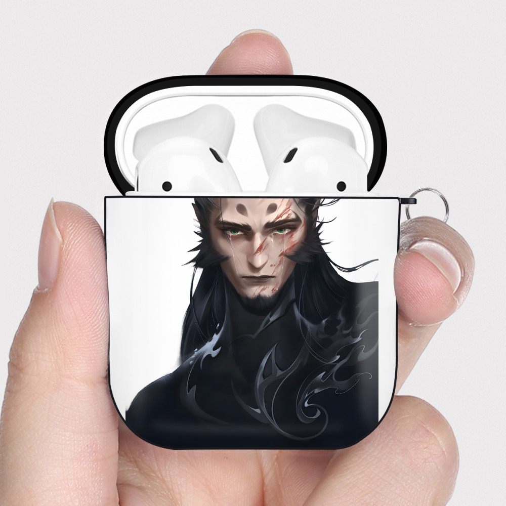 （画像用） Ne Zha 2 ナタ 魔童の大暴れ AirPods 第2世代保護ケース ハードシェル ブラック 耐衝撃・防指紋・カラビナ付き