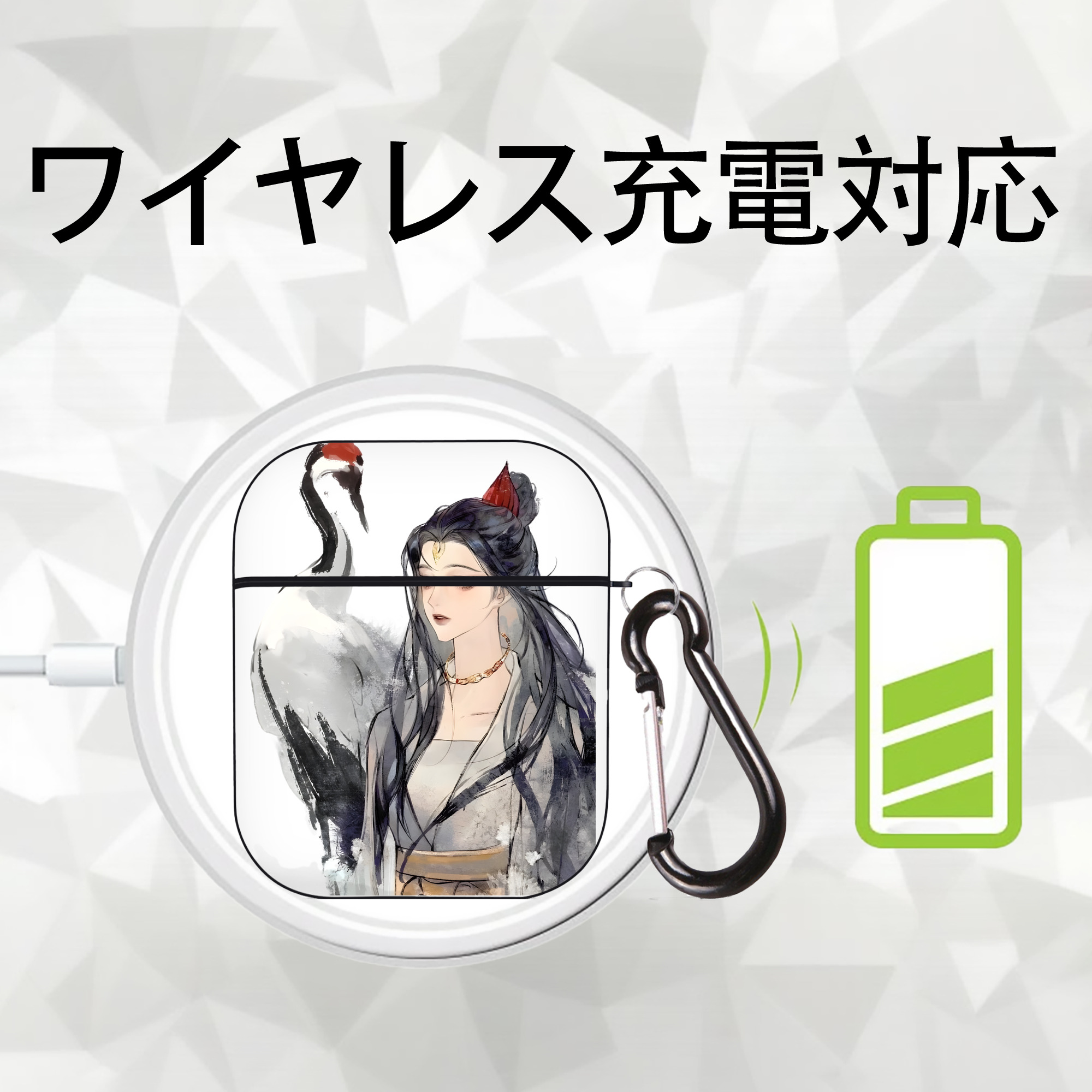 Ne Zha 2 ナタ 魔童の大暴れ AirPods 第2世代保護ケース ハードシェル ブラック 耐衝撃・防指紋・カラビナ付き
