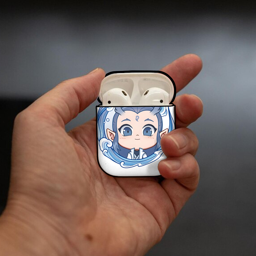 Ne Zha 2 ナタ 魔童の大暴れ AirPods 第2世代保護ケース ハードシェル ブラック 耐衝撃・防指紋・カラビナ付き