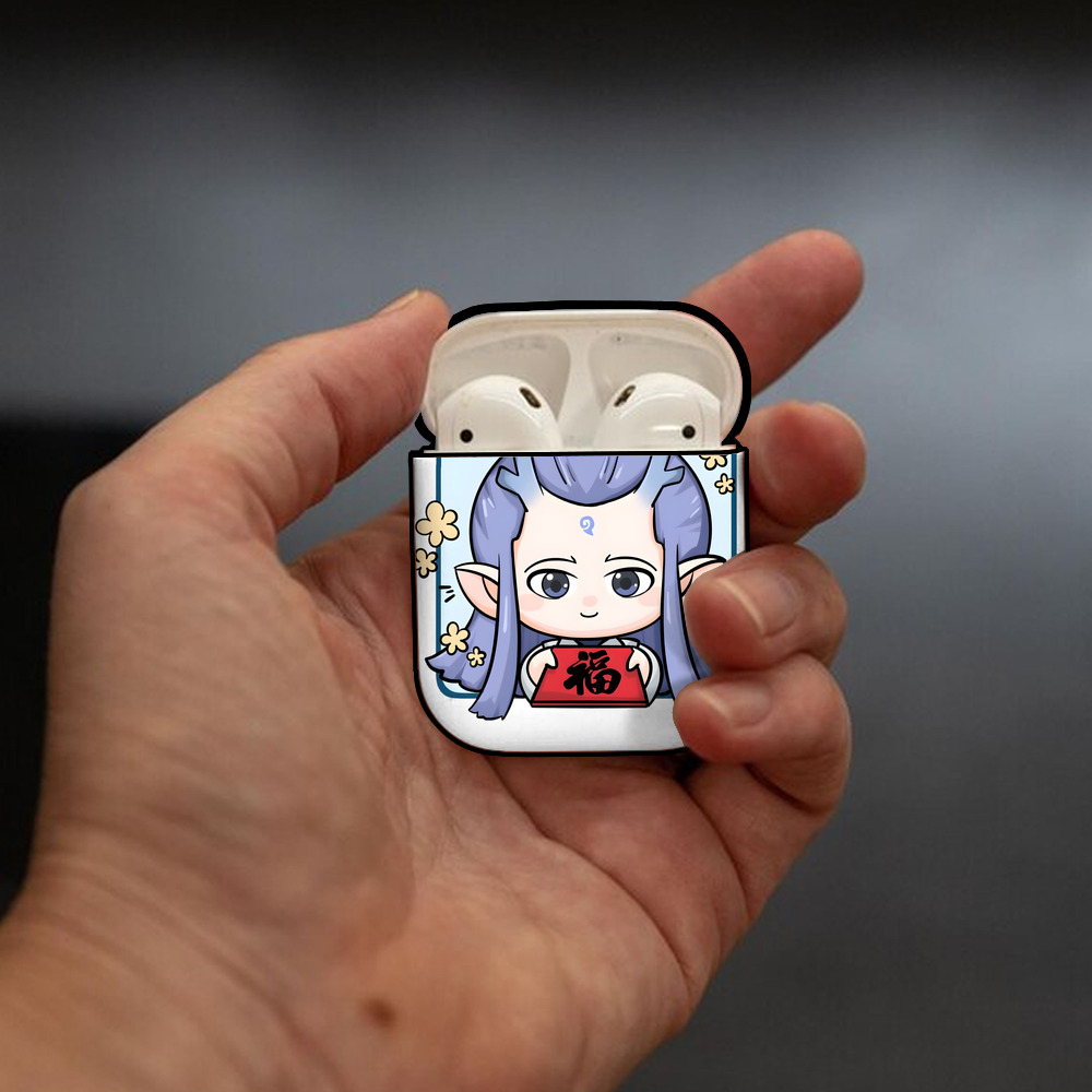 Ne Zha 2 ナタ 魔童の大暴れ AirPods 第2世代保護ケース ハードシェル ブラック 耐衝撃・防指紋・カラビナ付き