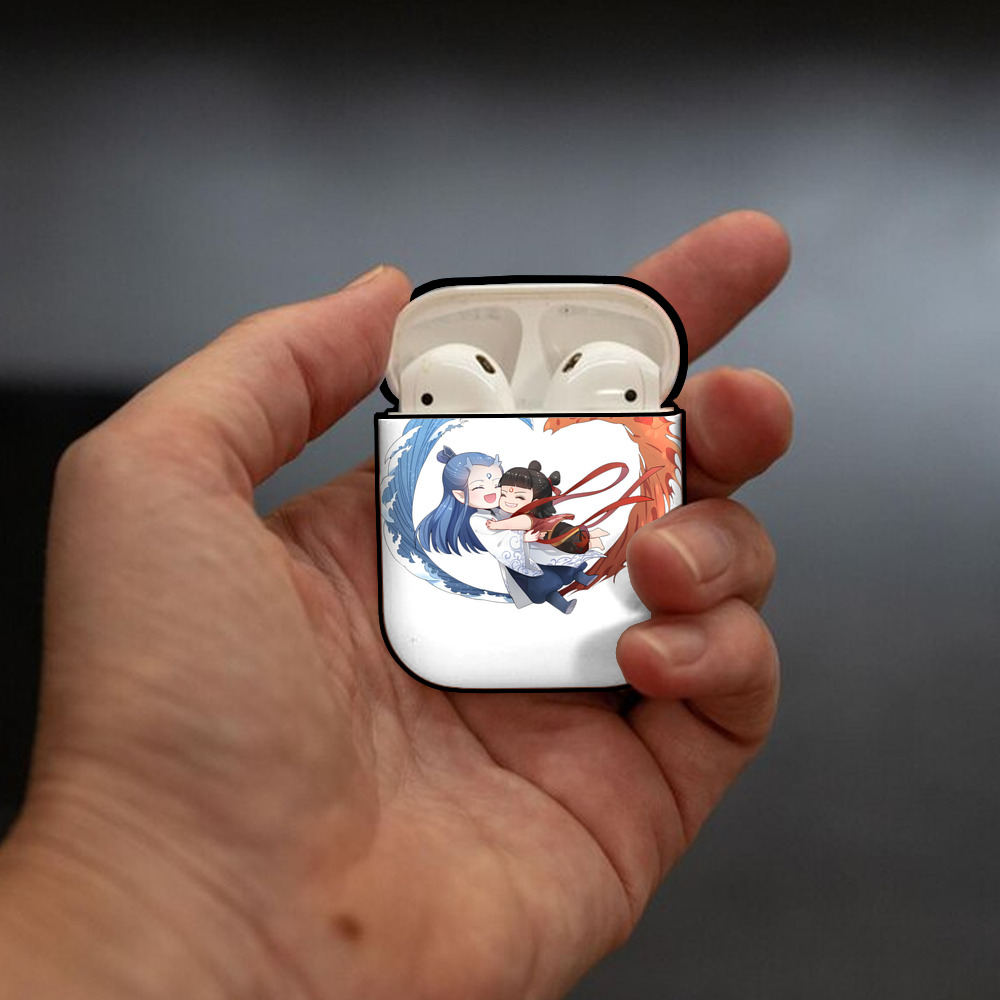 Ne Zha 2 ナタ 魔童の大暴れ AirPods 第2世代保護ケース ハードシェル ブラック 耐衝撃・防指紋・カラビナ付き