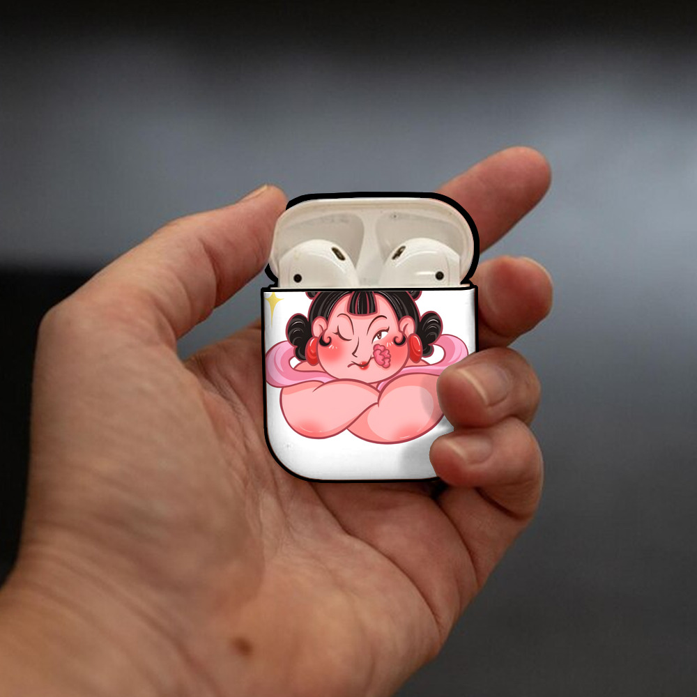 Ne Zha 2 ナタ 魔童の大暴れ AirPods 第2世代保護ケース ハードシェル ブラック 耐衝撃・防指紋・カラビナ付き