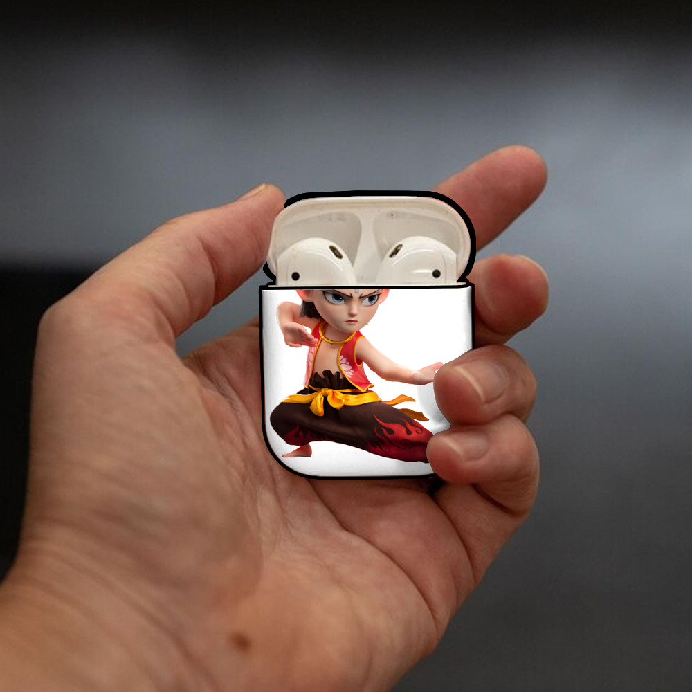 Ne Zha 2 ナタ 魔童の大暴れ AirPods 第2世代保護ケース ハードシェル ブラック 耐衝撃・防指紋・カラビナ付き