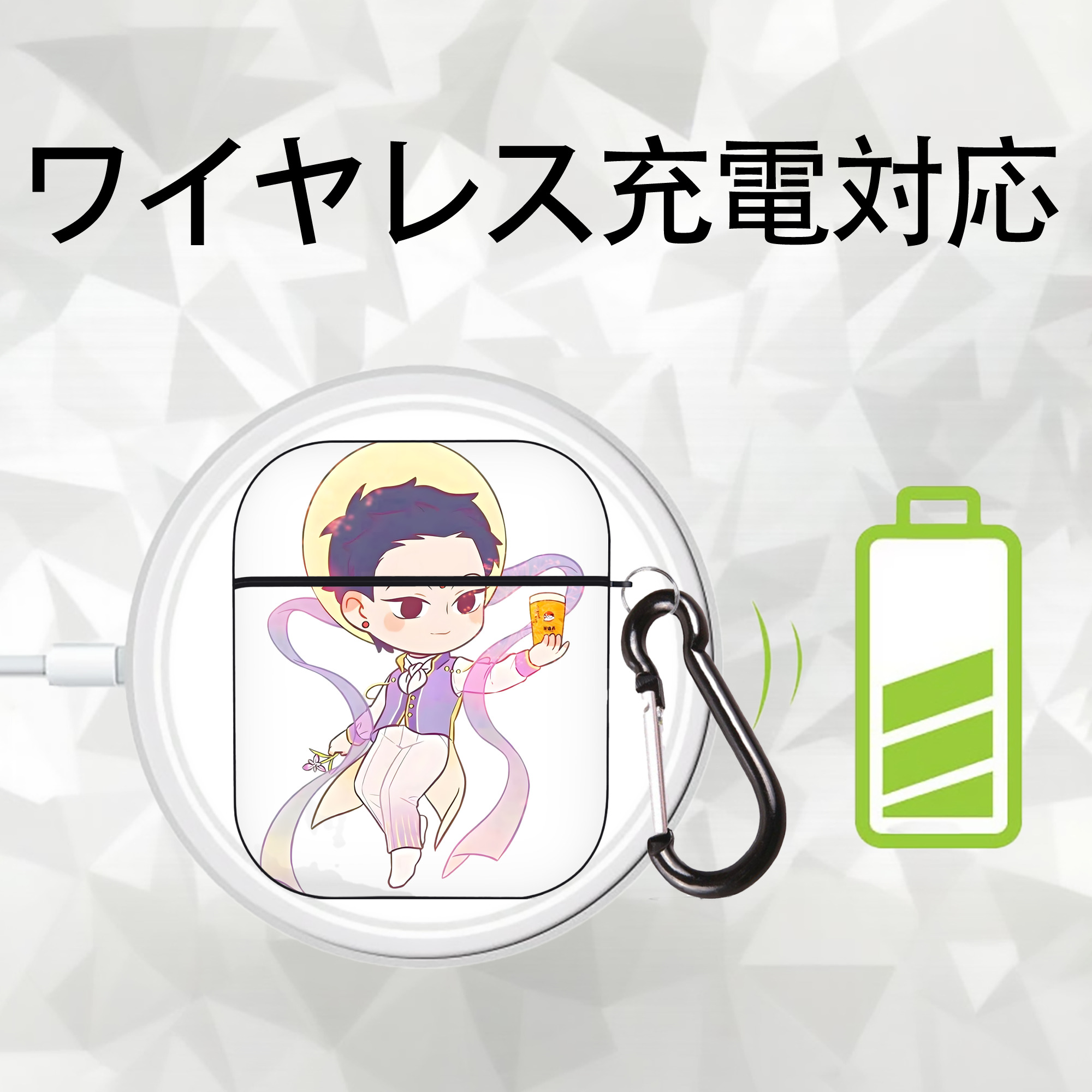 Ne Zha 2 ナタ 魔童の大暴れ AirPods 第2世代保護ケース ハードシェル ブラック 耐衝撃・防指紋・カラビナ付き