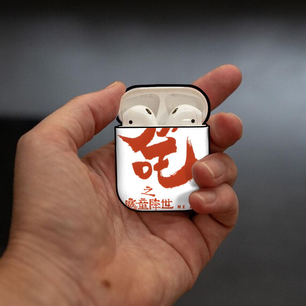 Ne Zha 2 ナタ 魔童の大暴れ AirPods 第2世代保護ケース ハードシェル ブラック 耐衝撃・防指紋・カラビナ付き