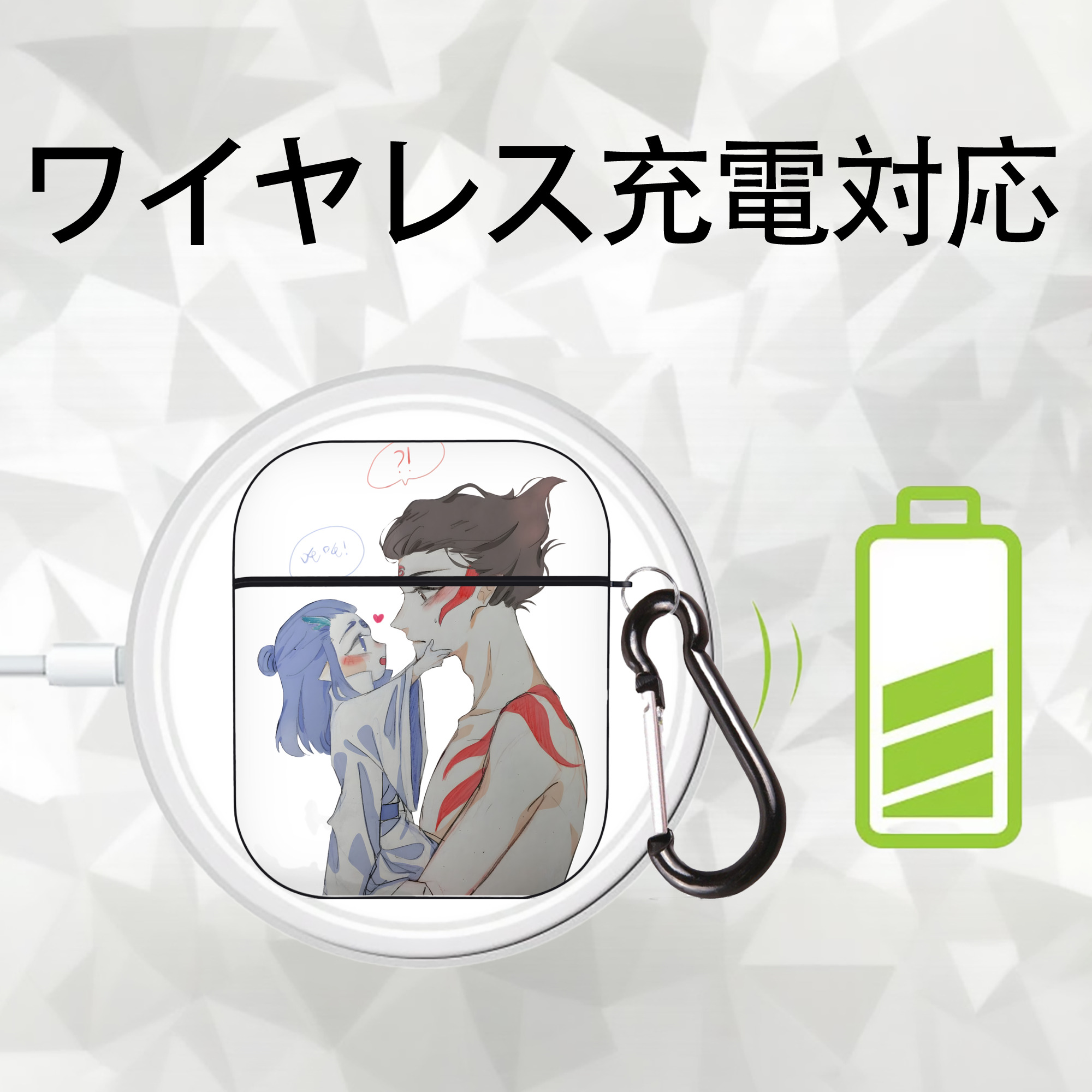 Ne Zha 2 ナタ 魔童の大暴れ AirPods 第2世代保護ケース ハードシェル ブラック 耐衝撃・防指紋・カラビナ付き