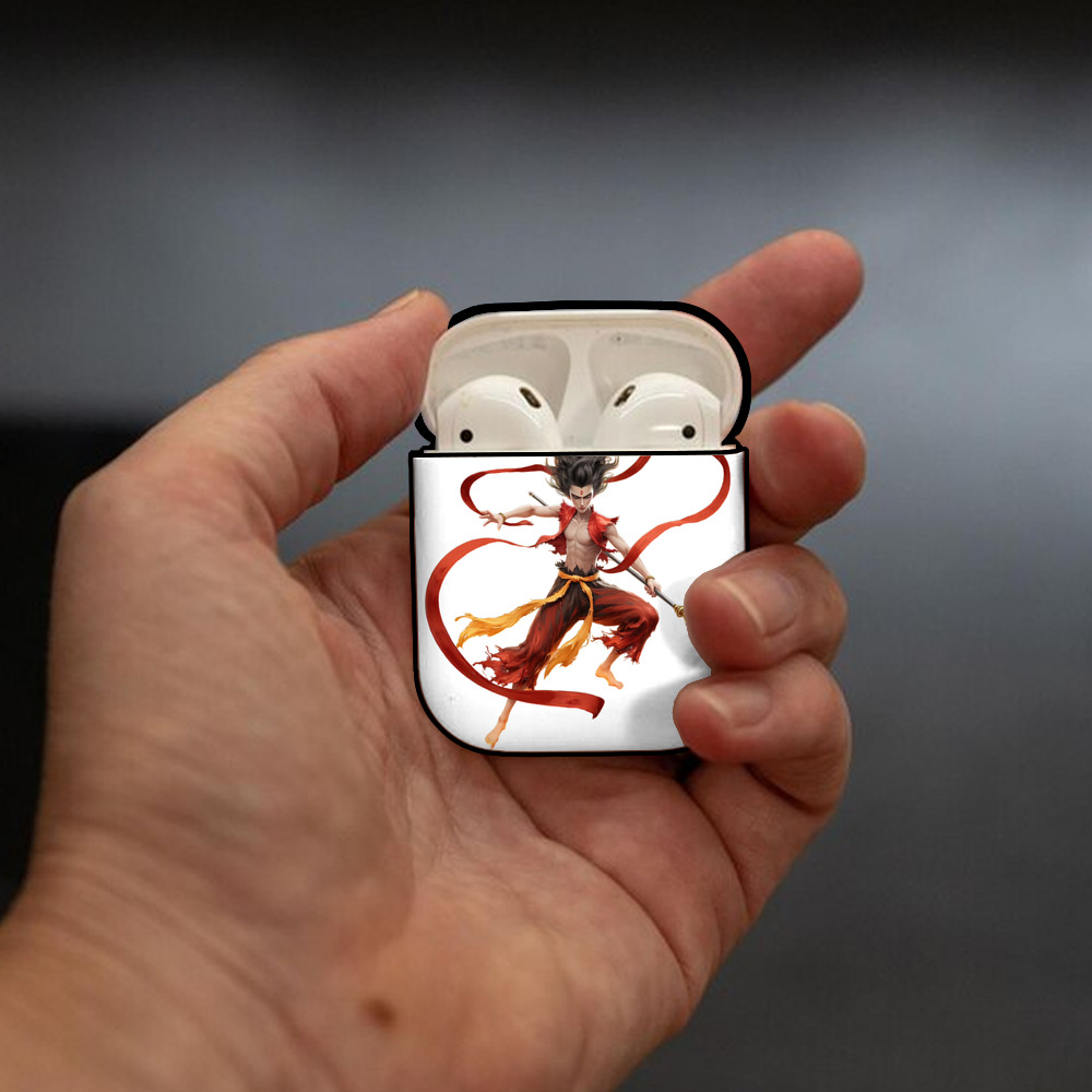 Ne Zha 2 ナタ 魔童の大暴れ AirPods 第2世代保護ケース ハードシェル ブラック 耐衝撃・防指紋・カラビナ付き