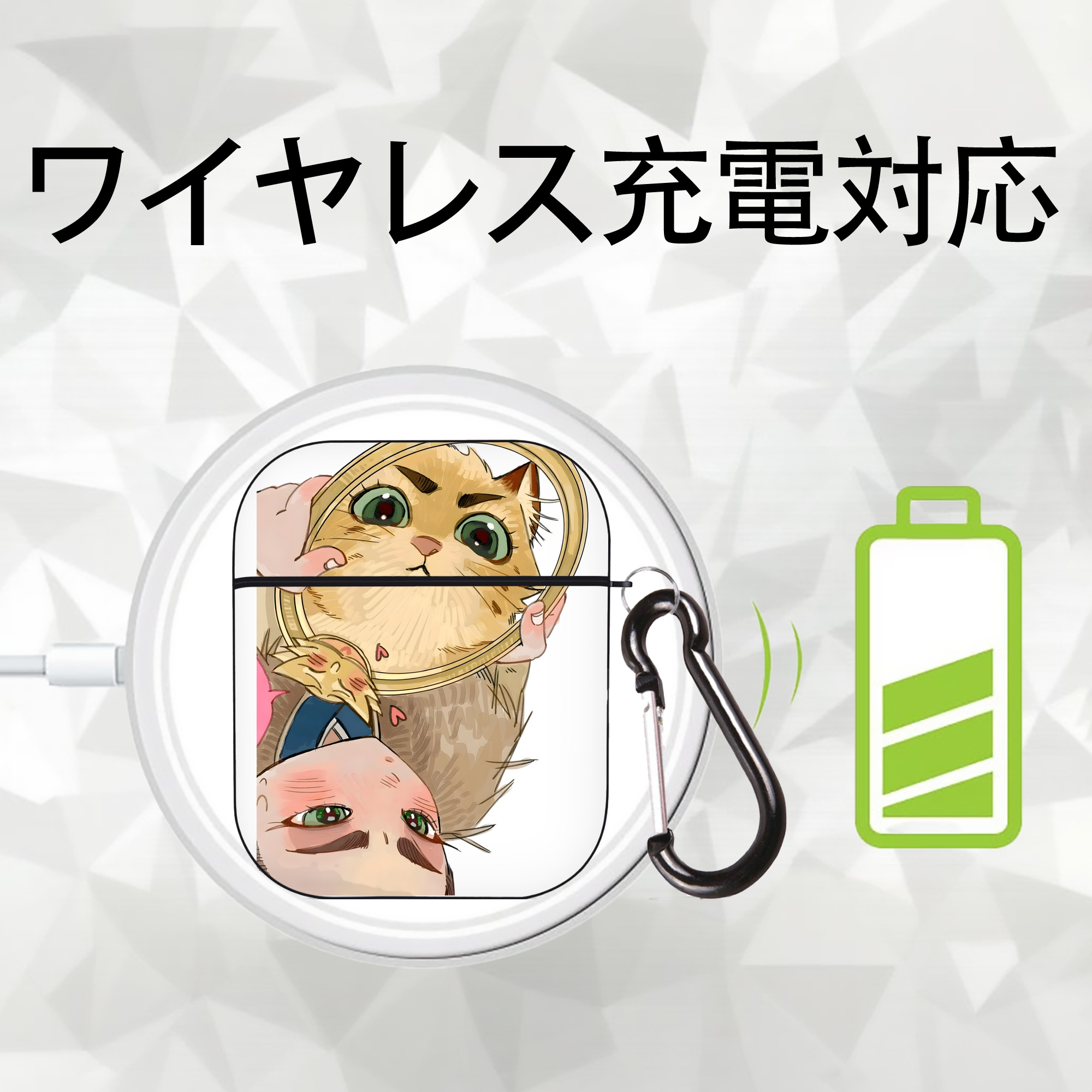 Ne Zha 2 ナタ 魔童の大暴れ AirPods 第2世代保護ケース ハードシェル ブラック 耐衝撃・防指紋・カラビナ付き