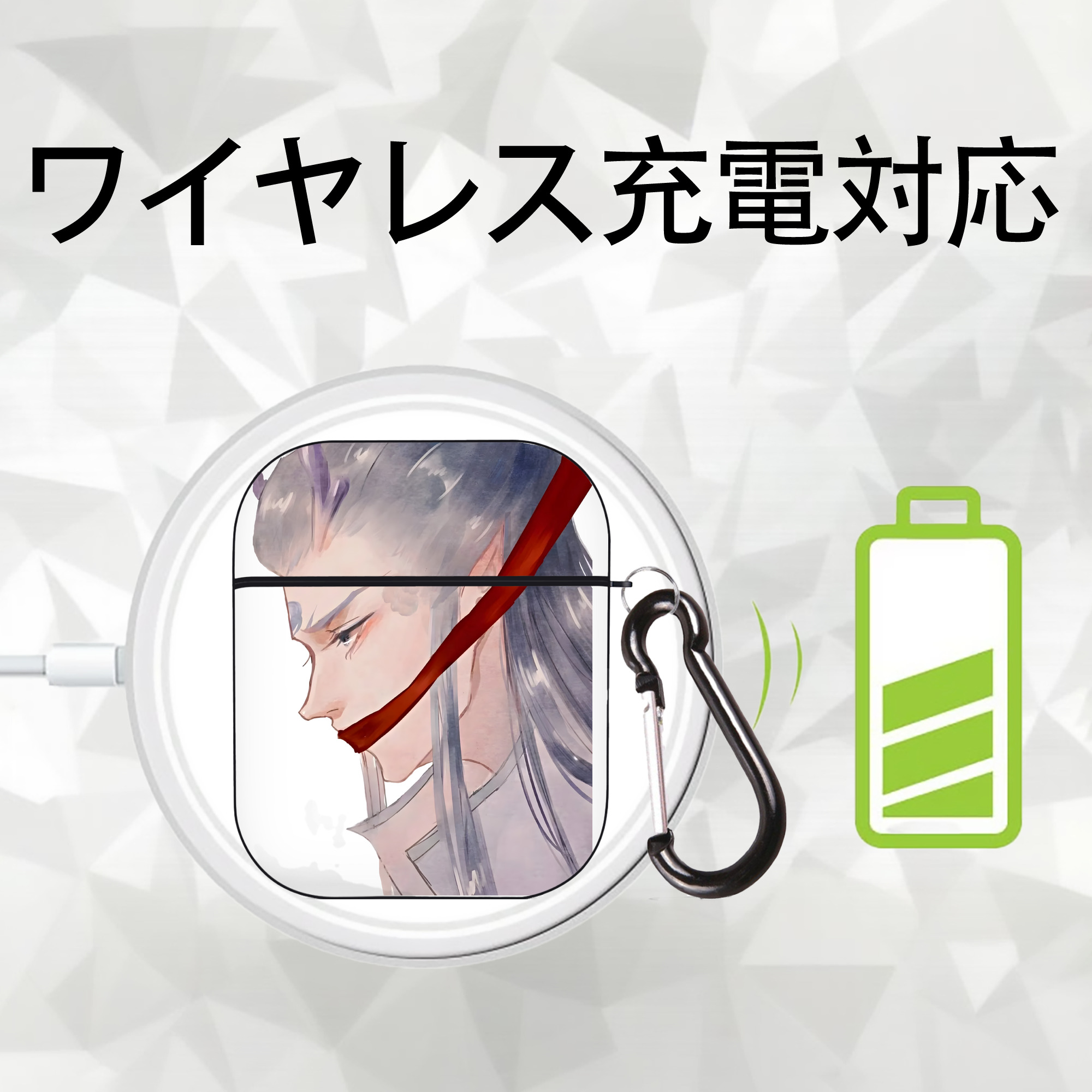Ne Zha 2 ナタ 魔童の大暴れ AirPods 第2世代保護ケース ハードシェル ブラック 耐衝撃・防指紋・カラビナ付き