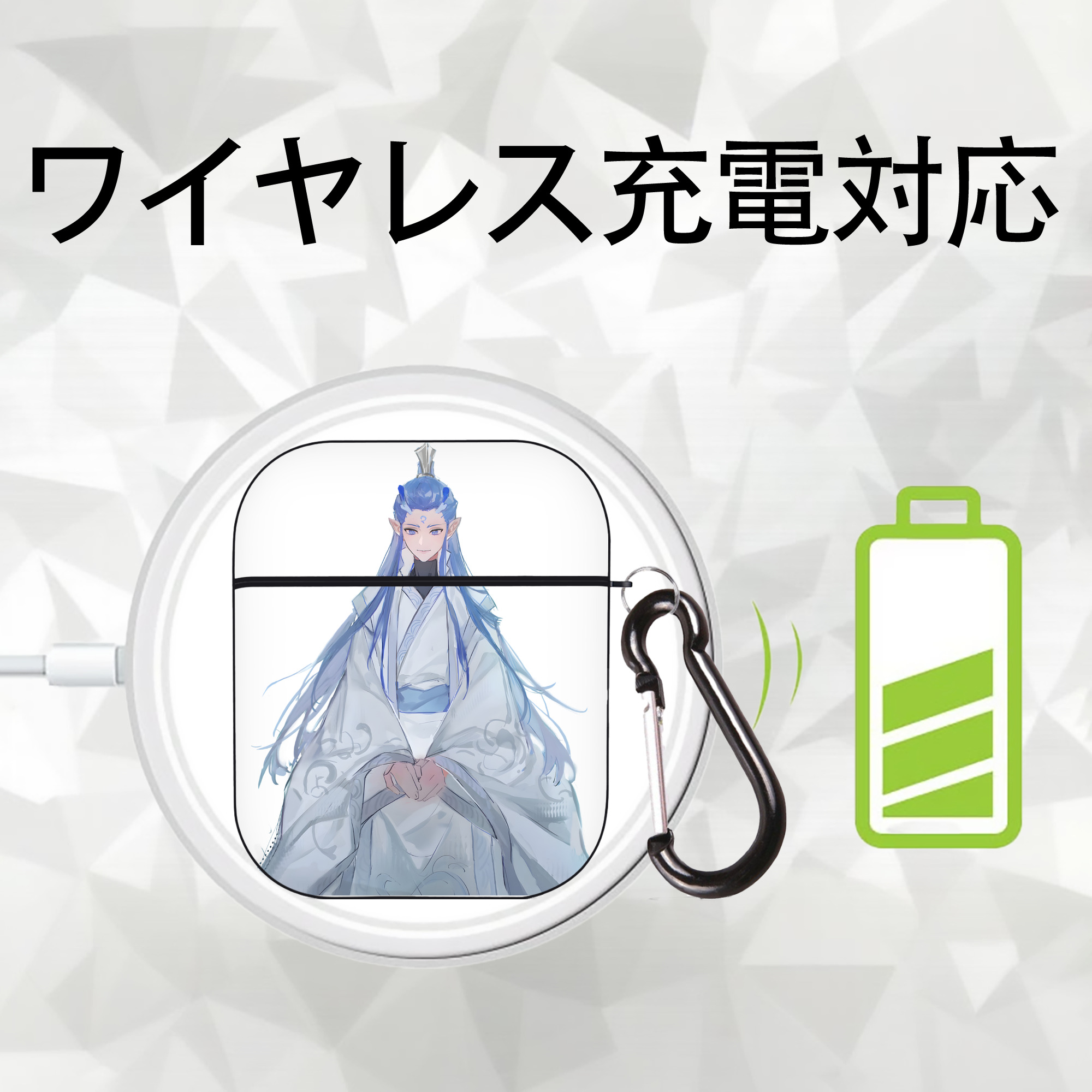 Ne Zha 2 ナタ 魔童の大暴れ AirPods 第2世代保護ケース ハードシェル ブラック 耐衝撃・防指紋・カラビナ付き