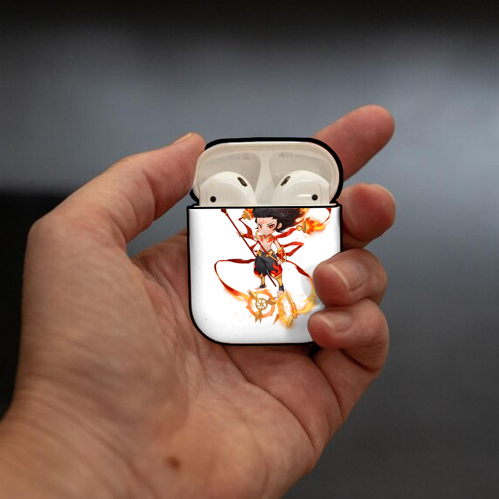 Ne Zha 2 ナタ 魔童の大暴れ AirPods 第2世代保護ケース ハードシェル ブラック 耐衝撃・防指紋・カラビナ付き