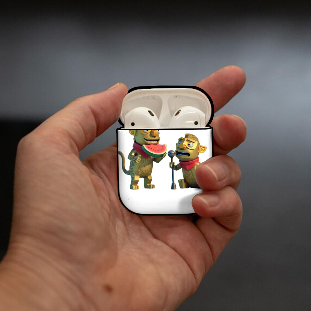 Ne Zha 2 ナタ 魔童の大暴れ AirPods 第2世代保護ケース ハードシェル ブラック 耐衝撃・防指紋・カラビナ付き