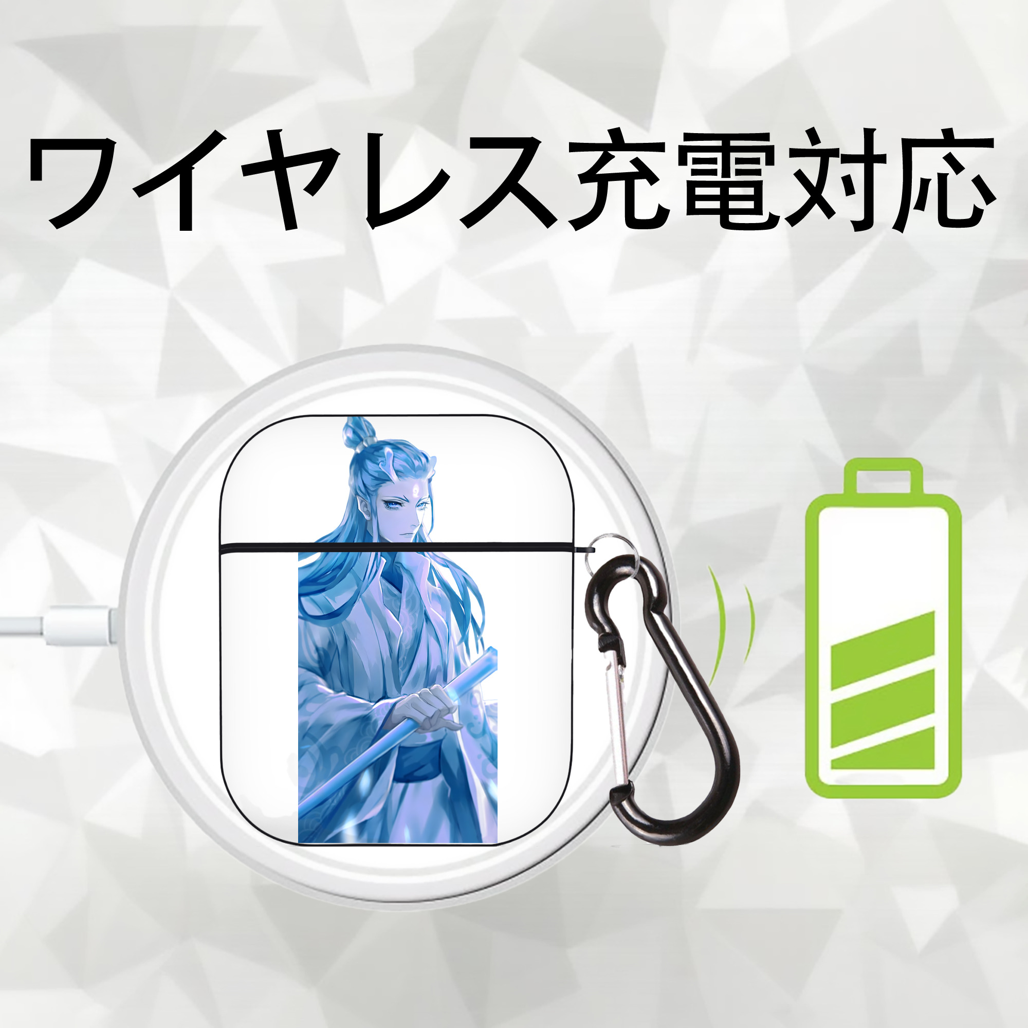 Ne Zha 2 ナタ 魔童の大暴れ AirPods 第2世代保護ケース ハードシェル ブラック 耐衝撃・防指紋・カラビナ付き