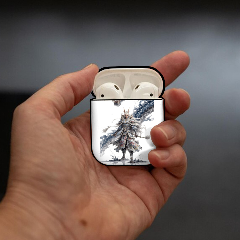 Ne Zha 2 ナタ 魔童の大暴れ AirPods 第2世代保護ケース ハードシェル ブラック 耐衝撃・防指紋・カラビナ付き