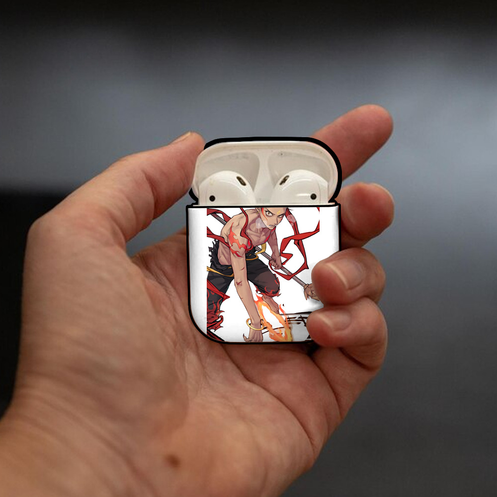 Ne Zha 2 ナタ 魔童の大暴れ AirPods 第2世代保護ケース ハードシェル ブラック 耐衝撃・防指紋・カラビナ付き