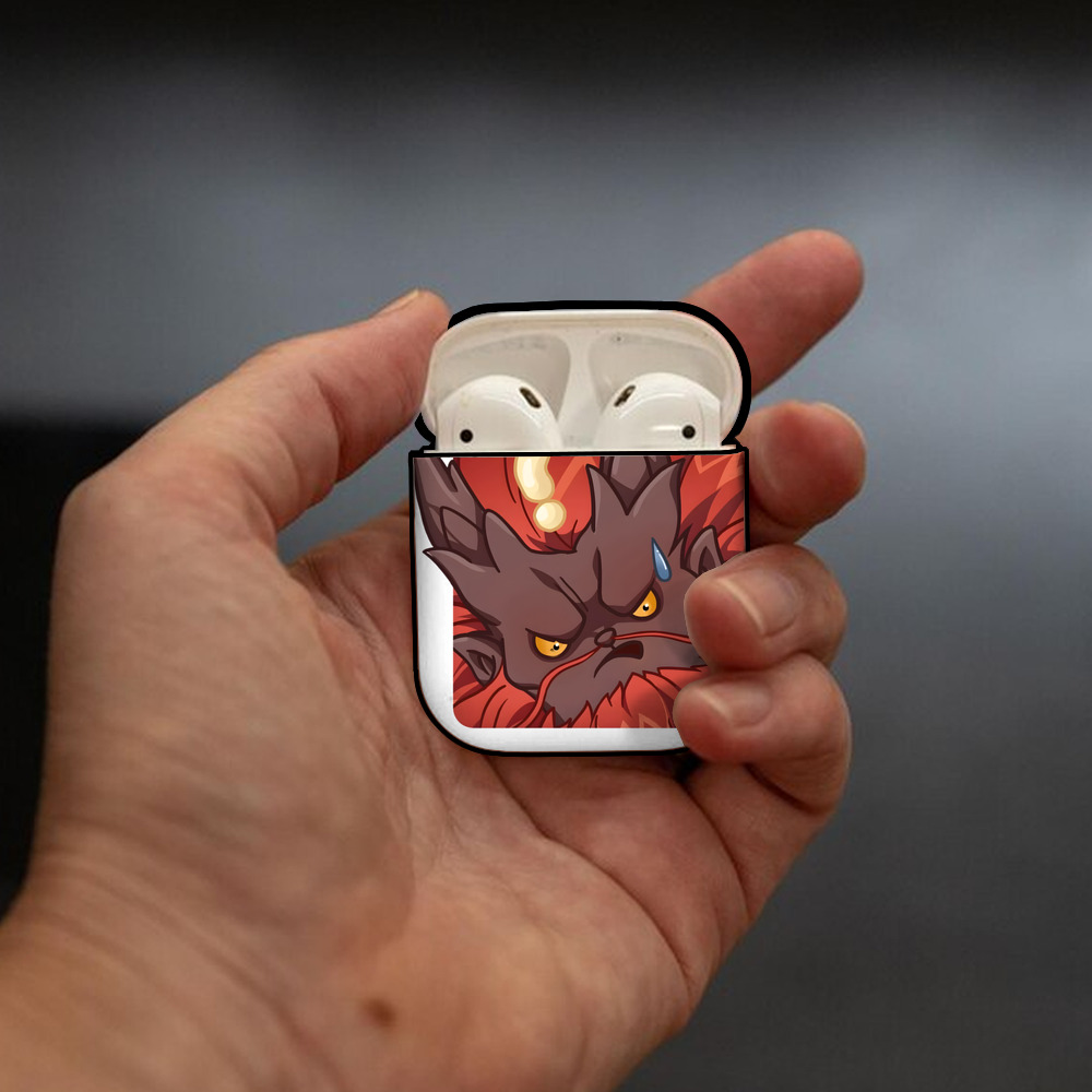 Ne Zha 2 ナタ 魔童の大暴れ AirPods 第2世代保護ケース ハードシェル ブラック 耐衝撃・防指紋・カラビナ付き
