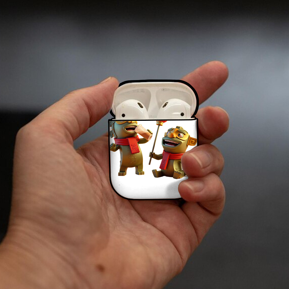 Ne Zha 2 ナタ 魔童の大暴れ AirPods 第2世代保護ケース ハードシェル ブラック 耐衝撃・防指紋・カラビナ付き