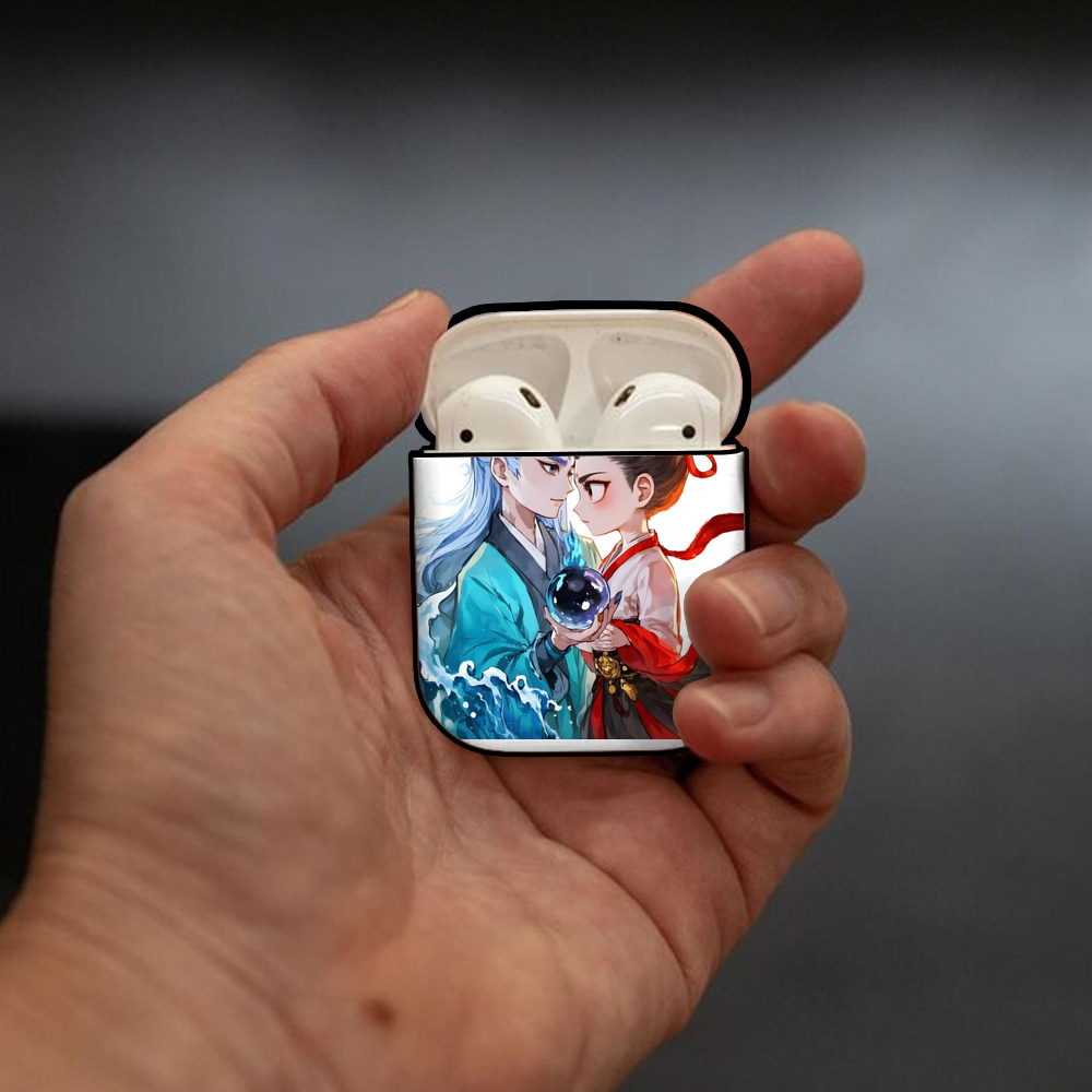 Ne Zha 2 ナタ 魔童の大暴れ AirPods 第2世代保護ケース ハードシェル ブラック 耐衝撃・防指紋・カラビナ付き