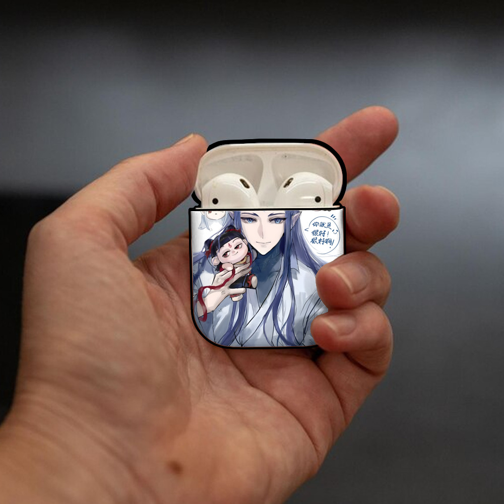 Ne Zha 2 ナタ 魔童の大暴れ AirPods 第2世代保護ケース ハードシェル ブラック 耐衝撃・防指紋・カラビナ付き