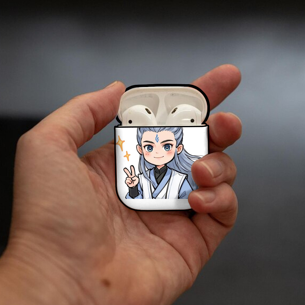Ne Zha 2 ナタ 魔童の大暴れ AirPods 第2世代保護ケース ハードシェル ブラック 耐衝撃・防指紋・カラビナ付き