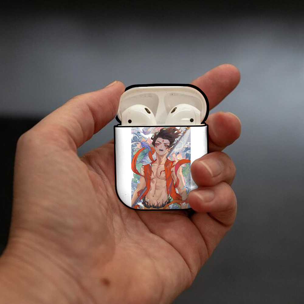 Ne Zha 2 ナタ 魔童の大暴れ AirPods 第2世代保護ケース ハードシェル ブラック 耐衝撃・防指紋・カラビナ付き