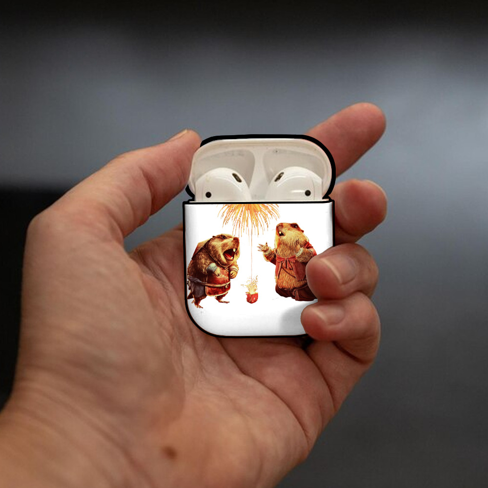 Ne Zha 2 ナタ 魔童の大暴れ AirPods 第2世代保護ケース ハードシェル ブラック 耐衝撃・防指紋・カラビナ付き