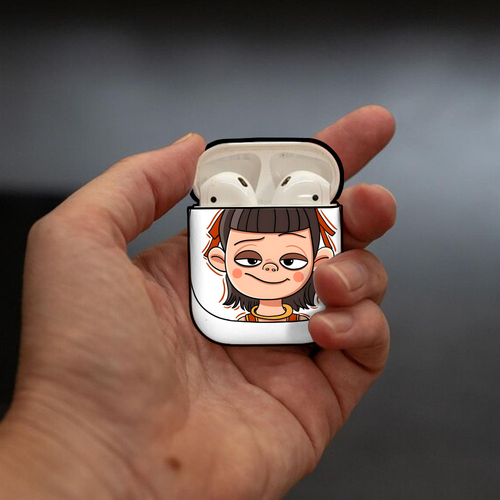 Ne Zha 2 ナタ 魔童の大暴れ AirPods 第2世代保護ケース ハードシェル ブラック 耐衝撃・防指紋・カラビナ付き