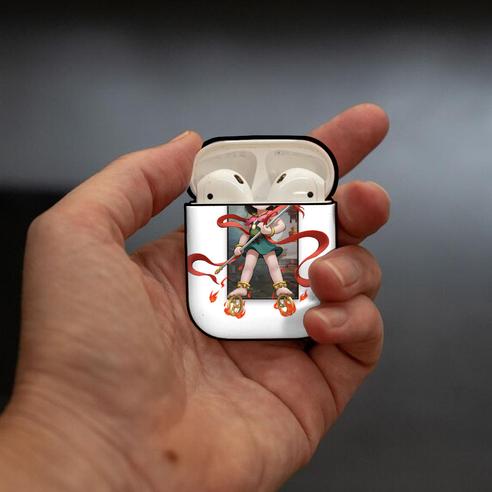 Ne Zha 2 ナタ 魔童の大暴れ AirPods 第2世代保護ケース ハードシェル ブラック 耐衝撃・防指紋・カラビナ付き