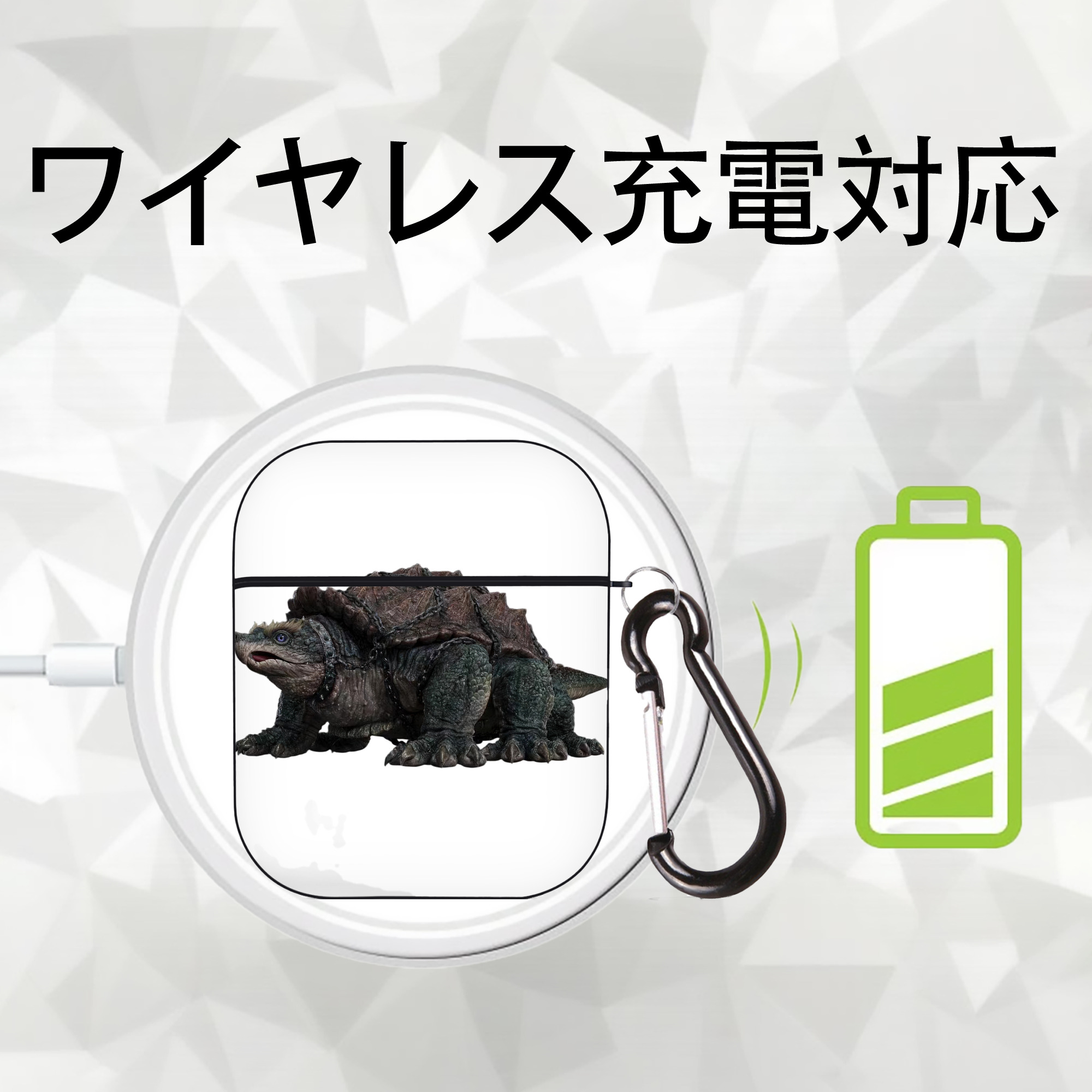 Ne Zha 2 ナタ 魔童の大暴れ AirPods 第2世代保護ケース ハードシェル ブラック 耐衝撃・防指紋・カラビナ付き
