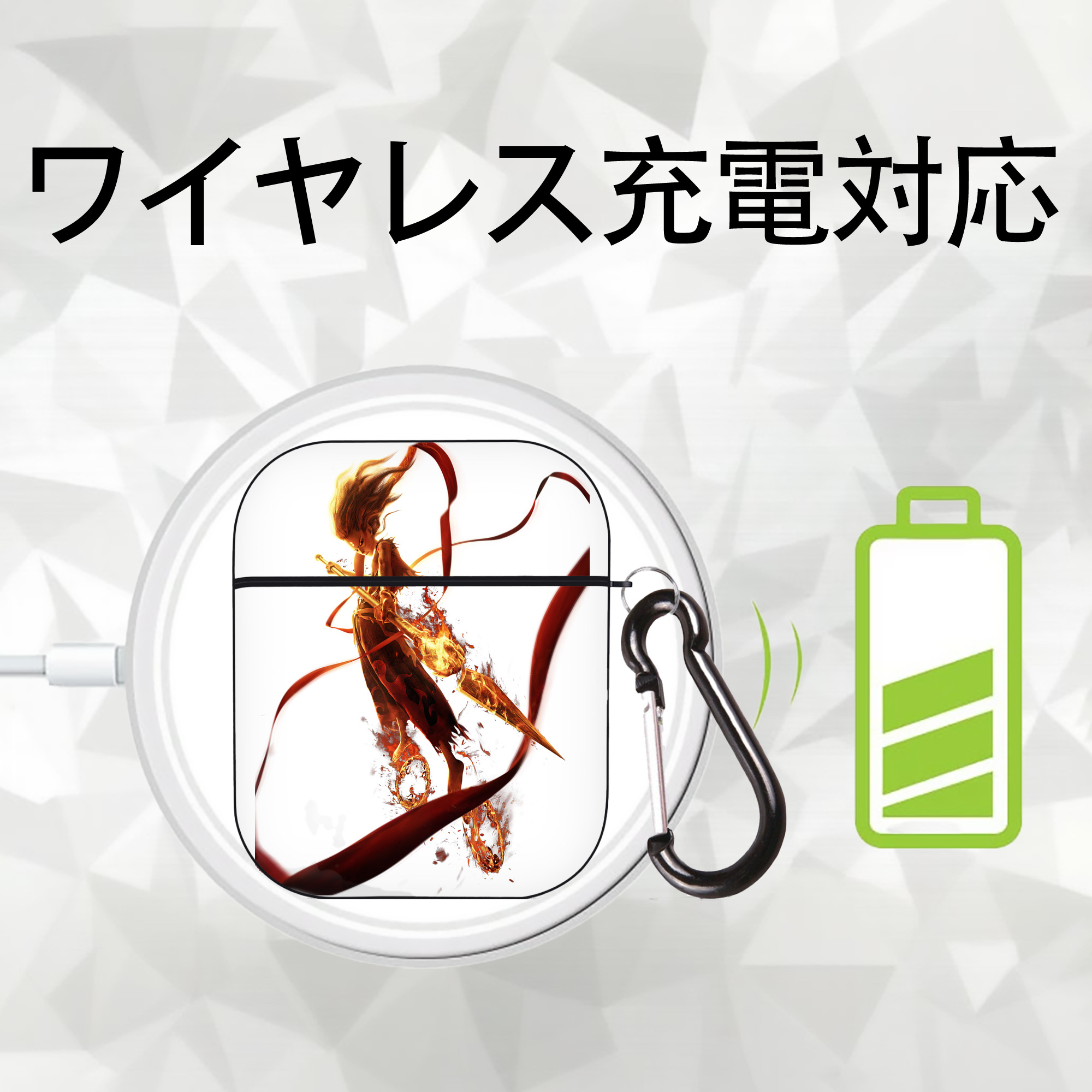 Ne Zha 2 ナタ 魔童の大暴れ AirPods 第2世代保護ケース ハードシェル ブラック 耐衝撃・防指紋・カラビナ付き