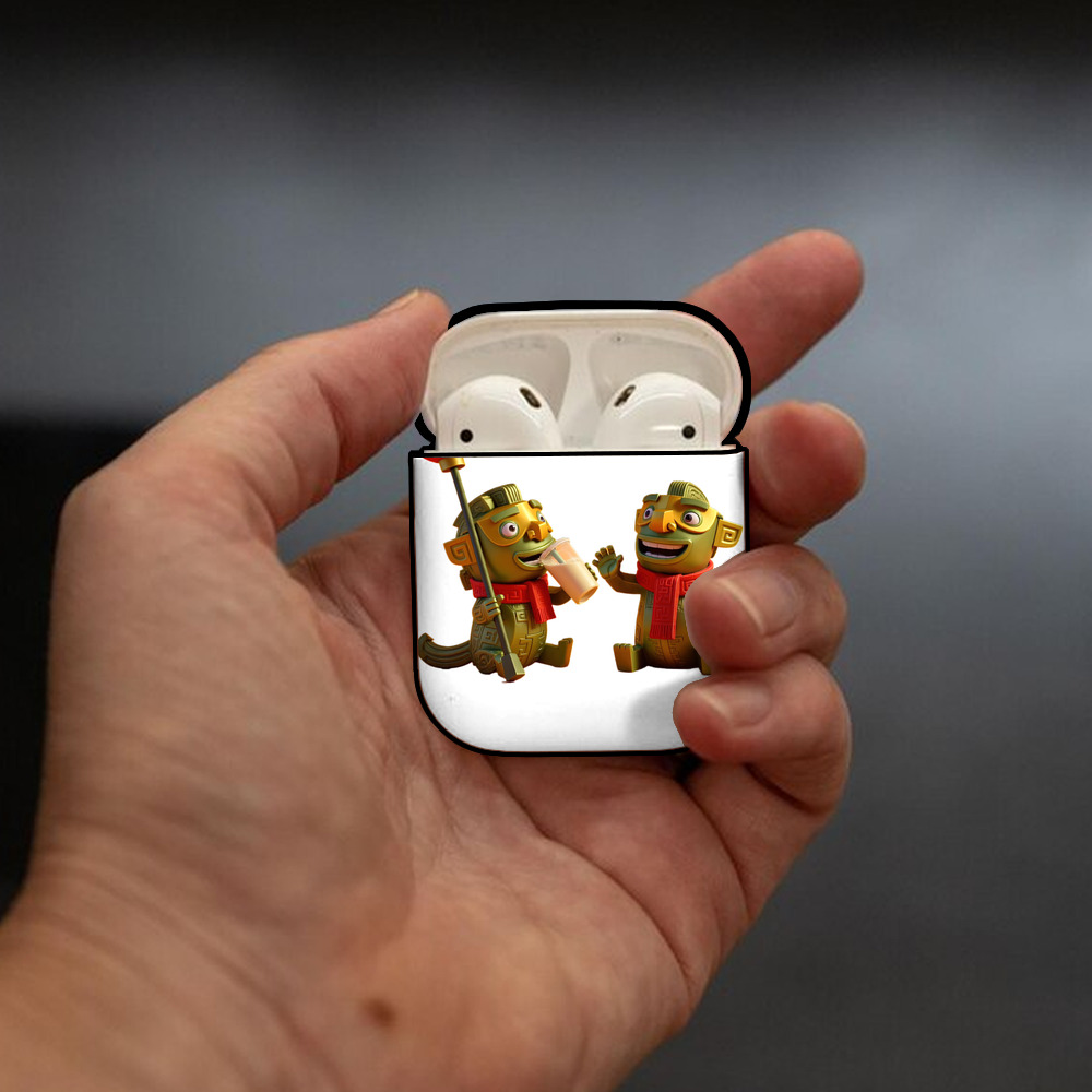 Ne Zha 2 ナタ 魔童の大暴れ AirPods 第2世代保護ケース ハードシェル ブラック 耐衝撃・防指紋・カラビナ付き