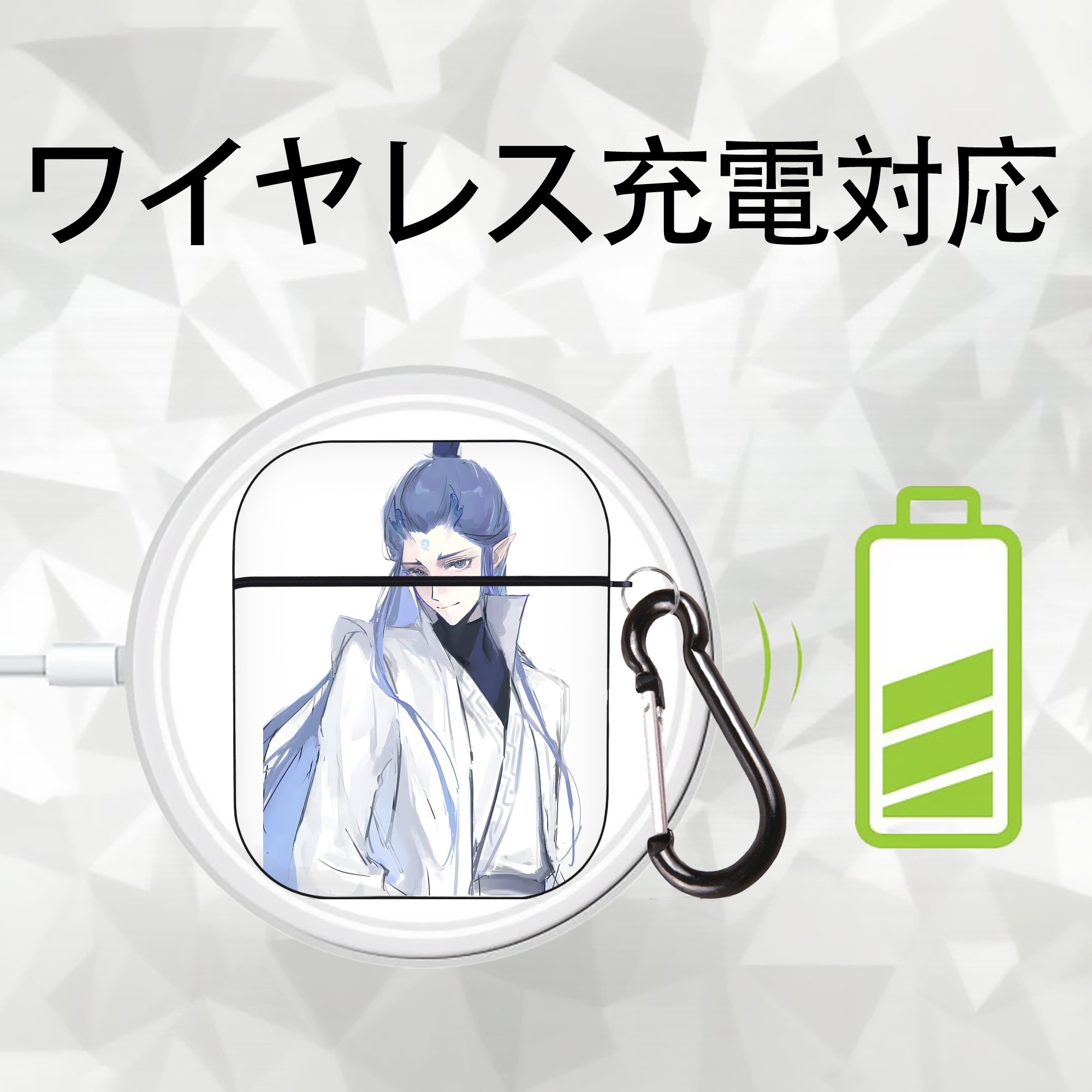 Ne Zha 2 ナタ 魔童の大暴れ AirPods 第2世代保護ケース ハードシェル ブラック 耐衝撃・防指紋・カラビナ付き