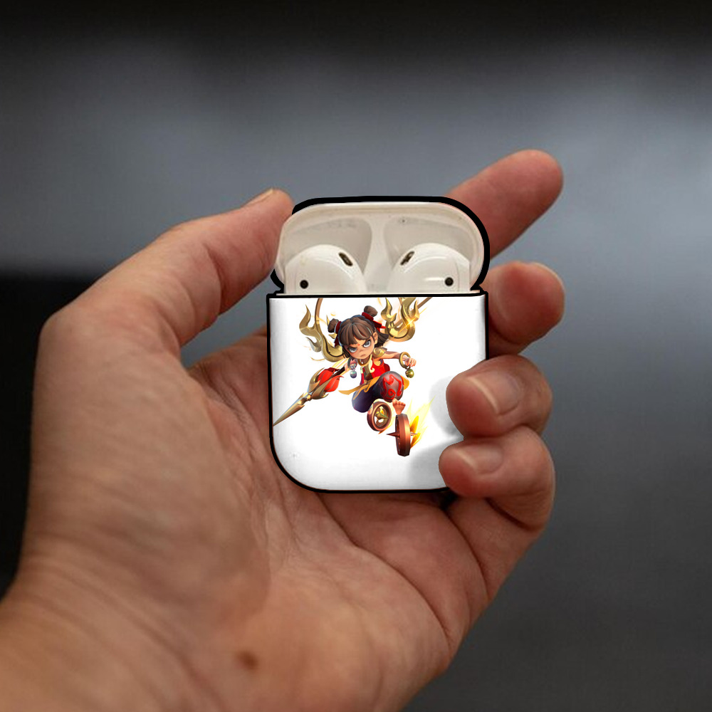 Ne Zha 2 ナタ 魔童の大暴れ AirPods 第2世代保護ケース ハードシェル ブラック 耐衝撃・防指紋・カラビナ付き