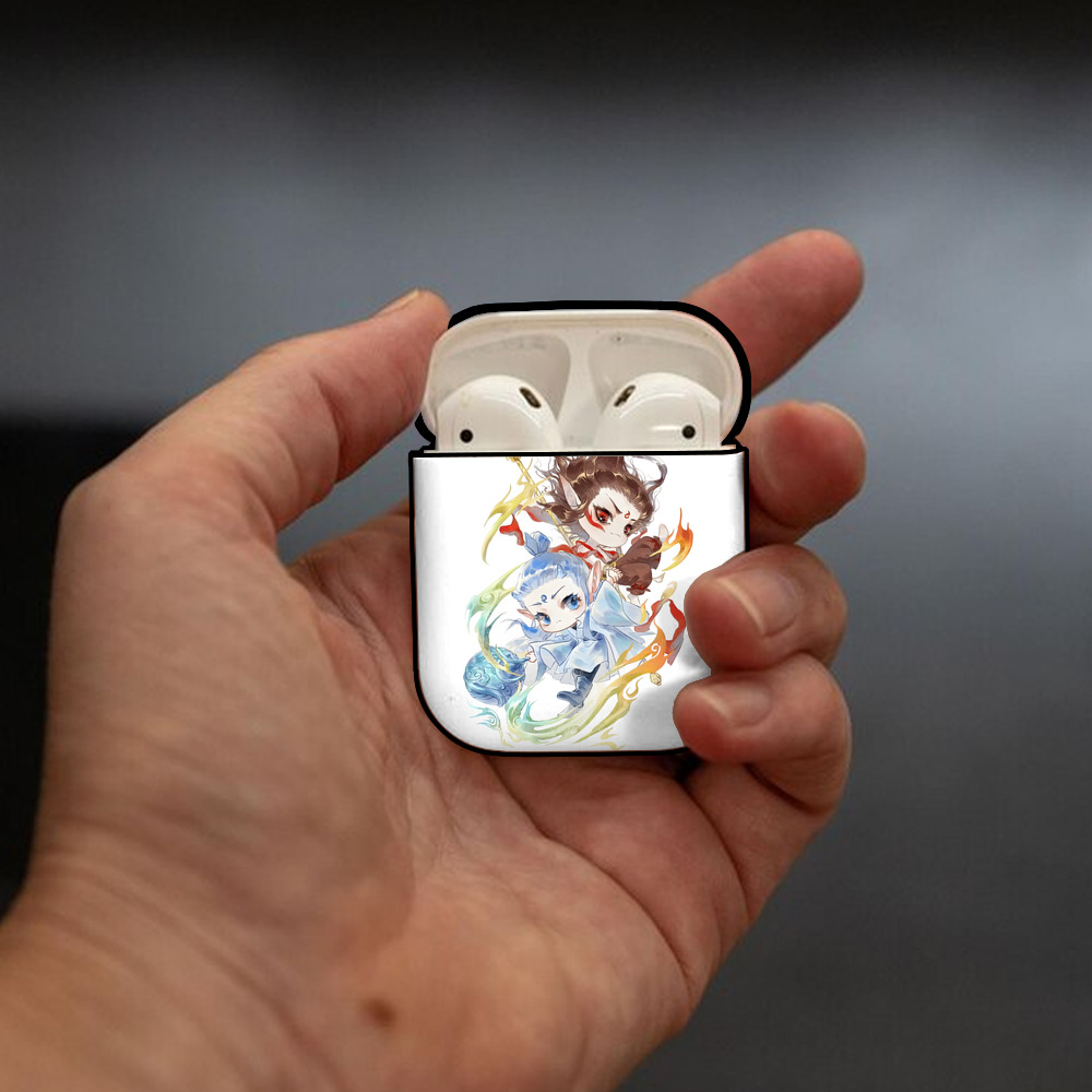 Ne Zha 2 ナタ 魔童の大暴れ AirPods 第2世代保護ケース ハードシェル ブラック 耐衝撃・防指紋・カラビナ付き