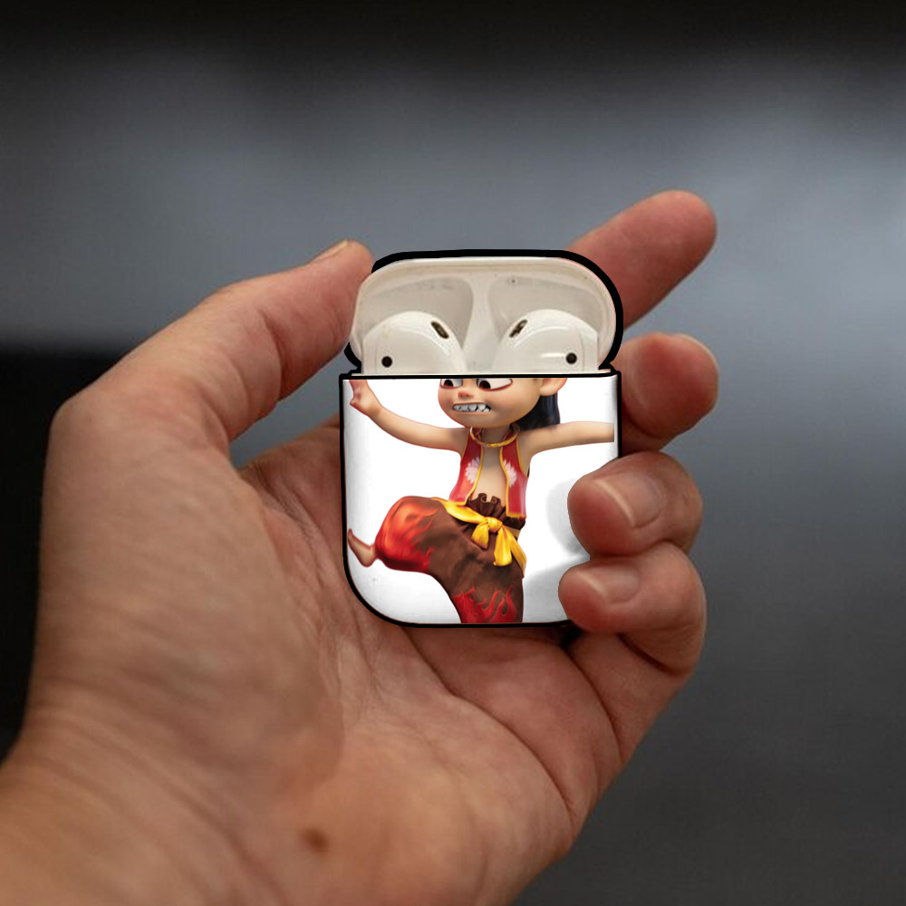 Ne Zha 2 ナタ 魔童の大暴れ AirPods 第2世代保護ケース ハードシェル ブラック 耐衝撃・防指紋・カラビナ付き