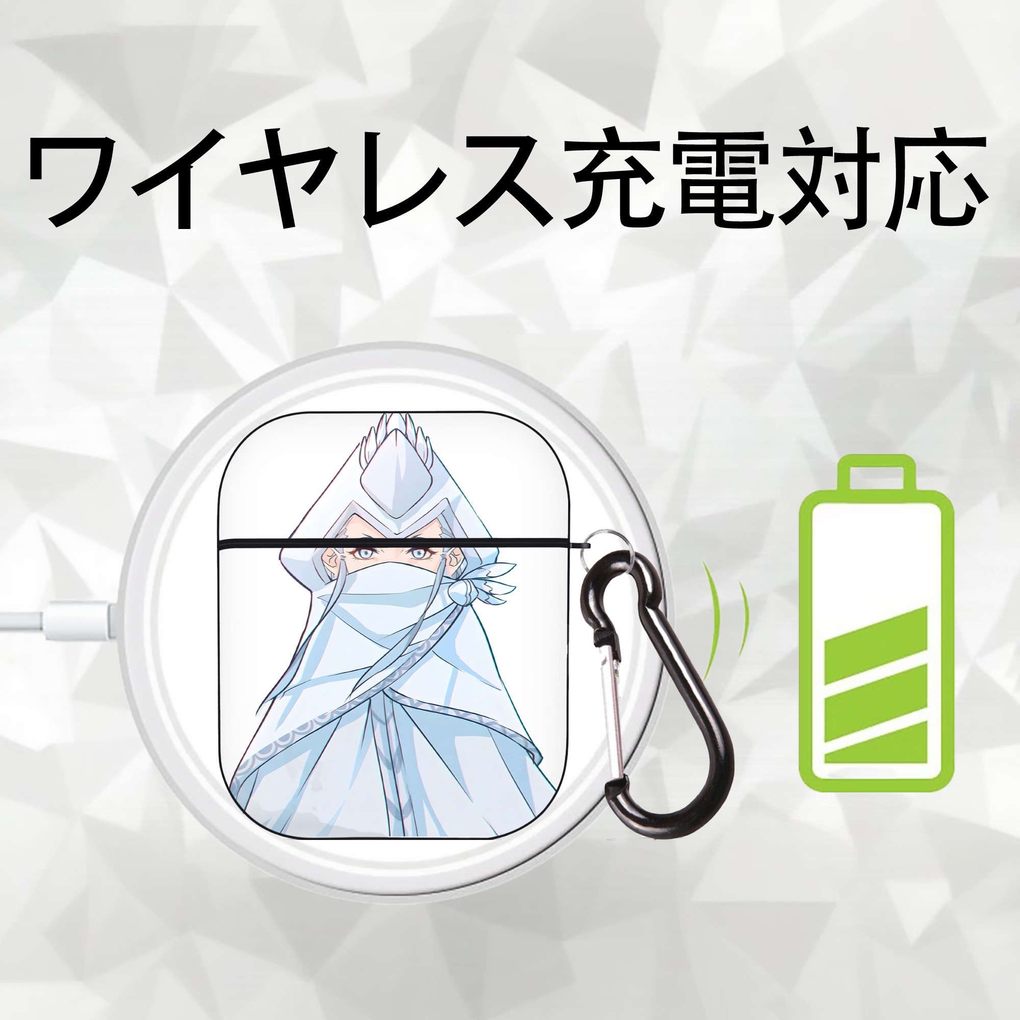 Ne Zha 2 ナタ 魔童の大暴れ AirPods 第2世代保護ケース ハードシェル ブラック 耐衝撃・防指紋・カラビナ付き