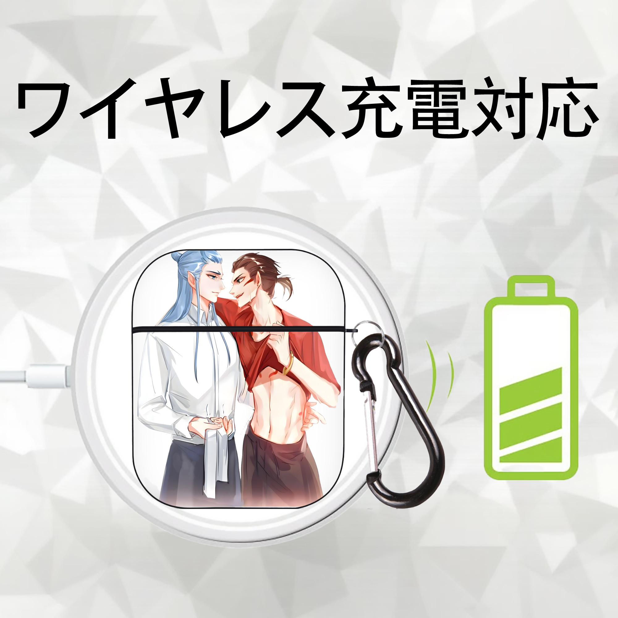 Ne Zha 2 ナタ 魔童の大暴れ AirPods 第2世代保護ケース ハードシェル ブラック 耐衝撃・防指紋・カラビナ付き