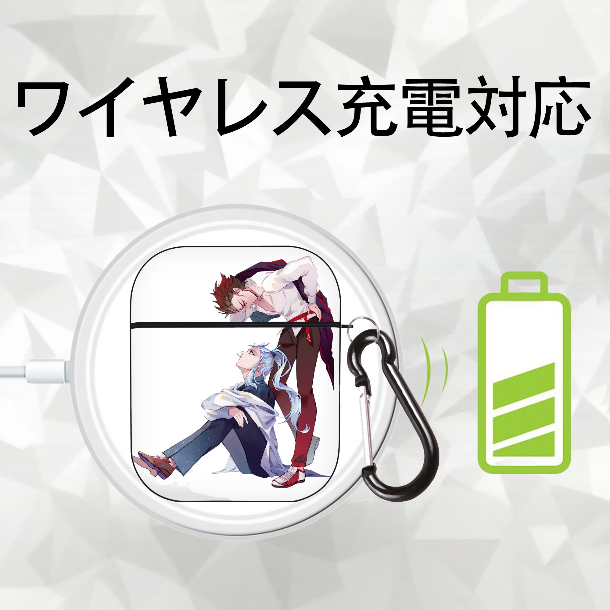 Ne Zha 2 ナタ 魔童の大暴れ AirPods 第2世代保護ケース ハードシェル ブラック 耐衝撃・防指紋・カラビナ付き
