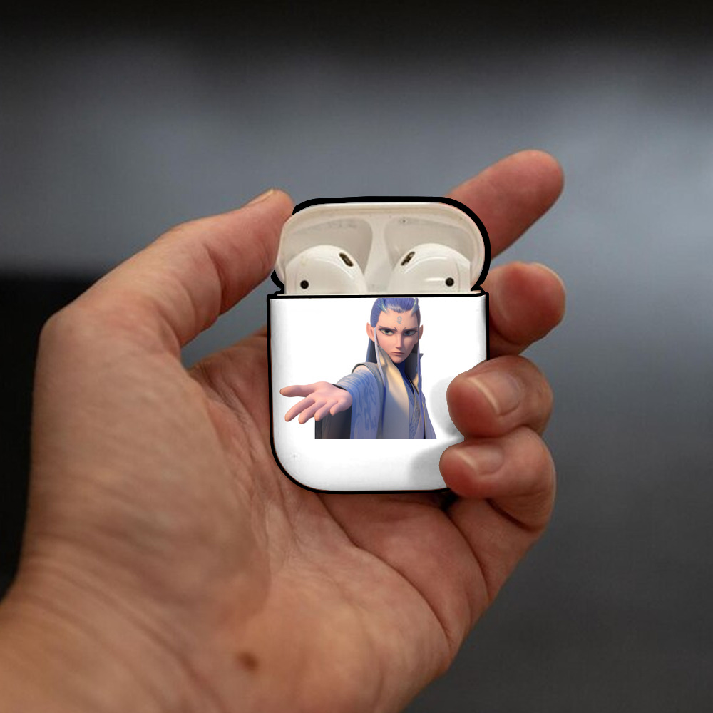 Ne Zha 2 ナタ 魔童の大暴れ AirPods 第2世代保護ケース ハードシェル ブラック 耐衝撃・防指紋・カラビナ付き