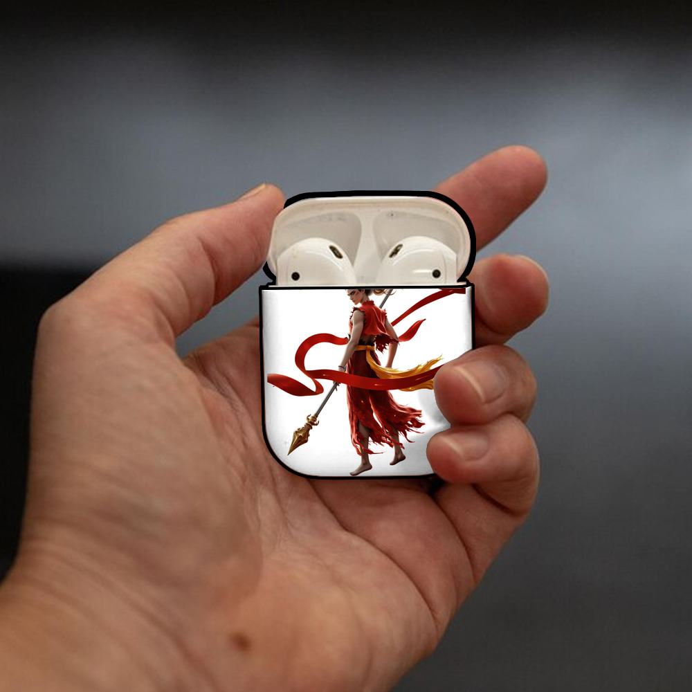 Ne Zha 2 ナタ 魔童の大暴れ AirPods 第2世代保護ケース ハードシェル ブラック 耐衝撃・防指紋・カラビナ付き