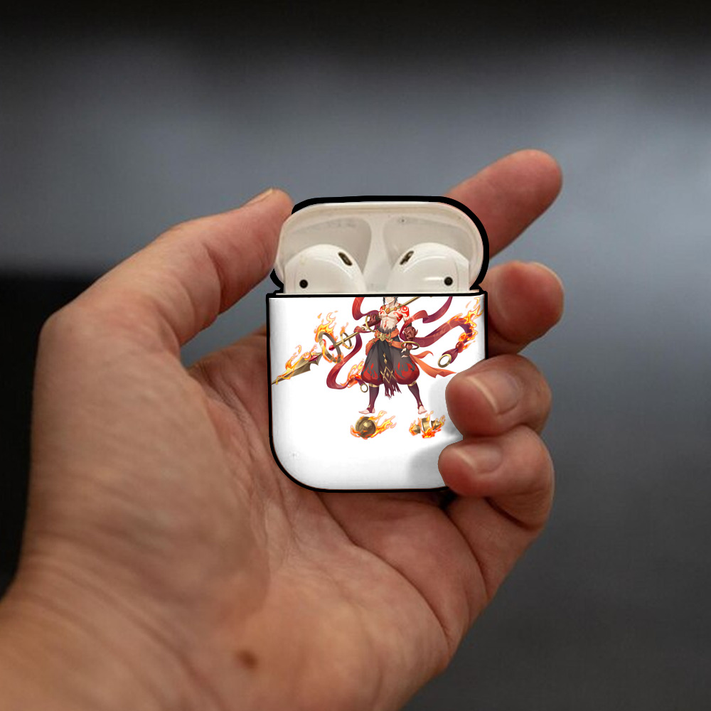 Ne Zha 2 ナタ 魔童の大暴れ AirPods 第2世代保護ケース ハードシェル ブラック 耐衝撃・防指紋・カラビナ付き
