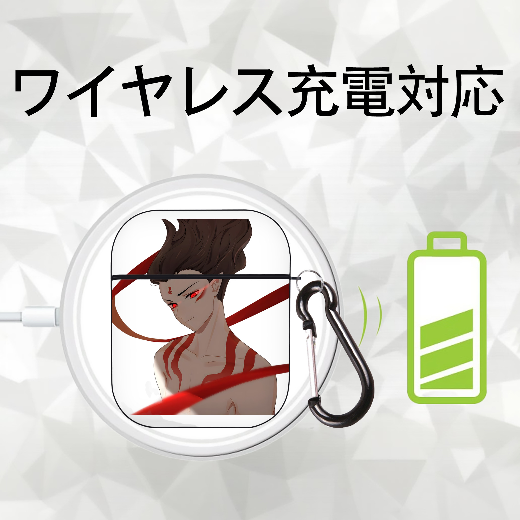 Ne Zha 2 ナタ 魔童の大暴れ AirPods 第2世代保護ケース ハードシェル ブラック 耐衝撃・防指紋・カラビナ付き