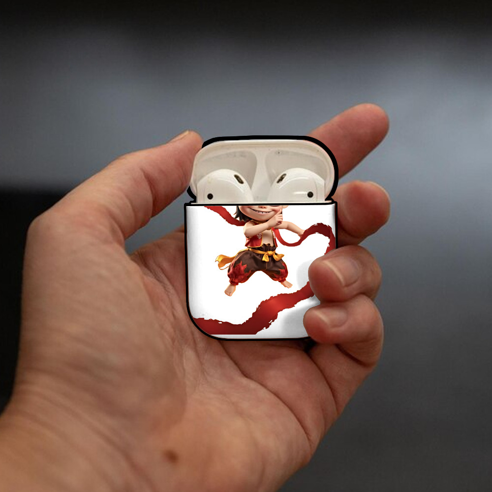 Ne Zha 2 ナタ 魔童の大暴れ AirPods 第2世代保護ケース ハードシェル ブラック 耐衝撃・防指紋・カラビナ付き